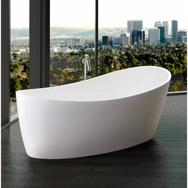 Dune Freestanding Soaking Solid Surface Bathtub