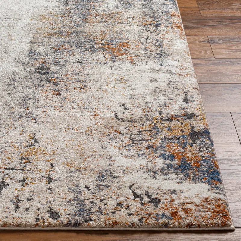 Dunigan Abstract Machine Woven Polypropylene Area Rug in Blue/Beige/Gray - 1'11 x 3'3"