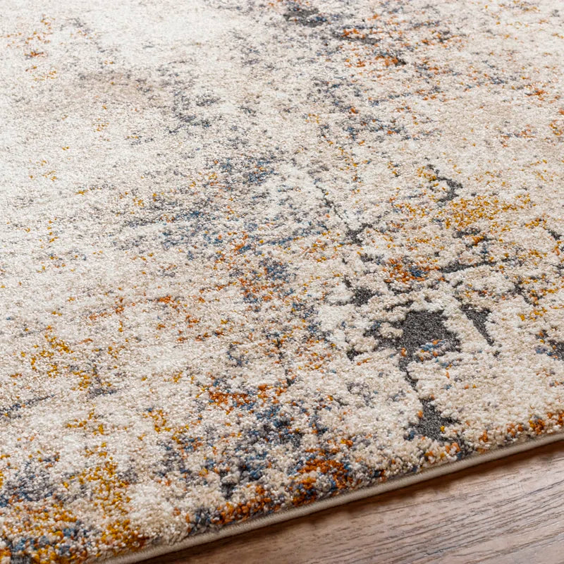 Dunigan Abstract Machine Woven Polypropylene Area Rug in Blue/Beige/Gray - 1'11 x 3'3"