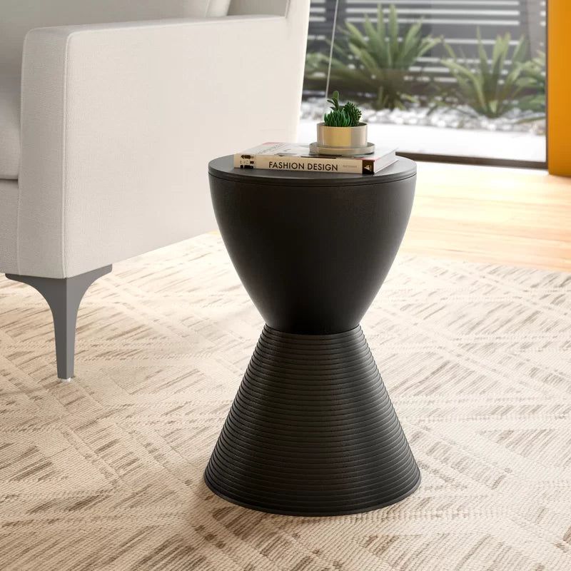 Black Durant Drum End Table
