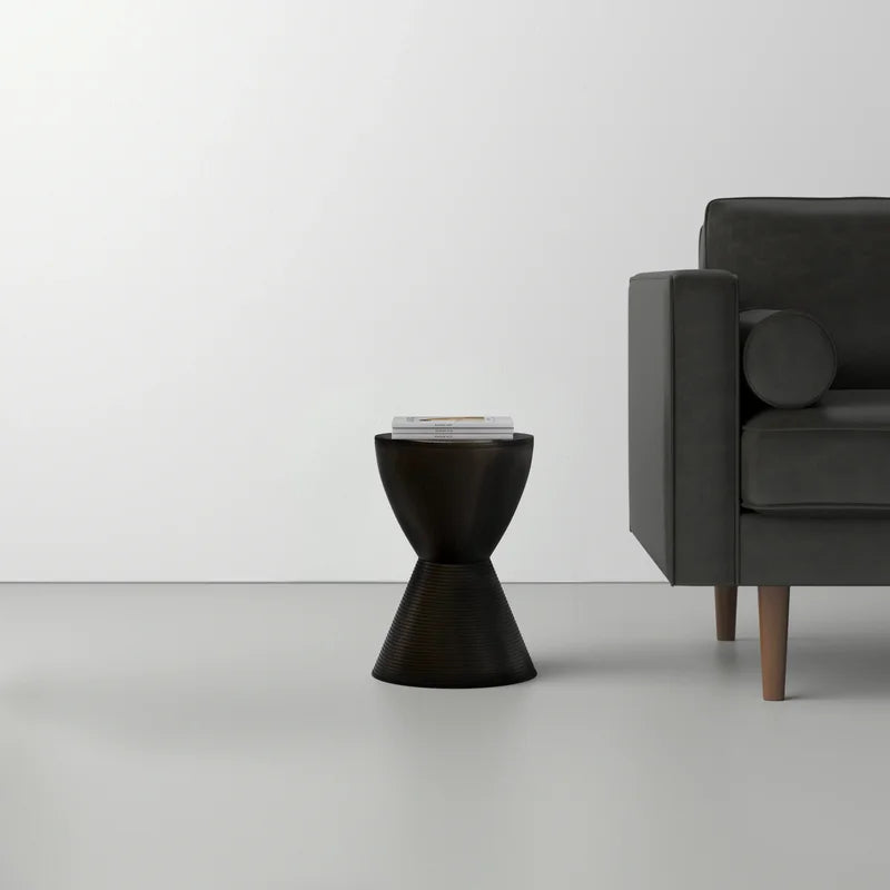 Black Durant Drum End Table