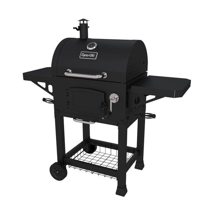 Barrel Charcoal Grill with Side Shelves