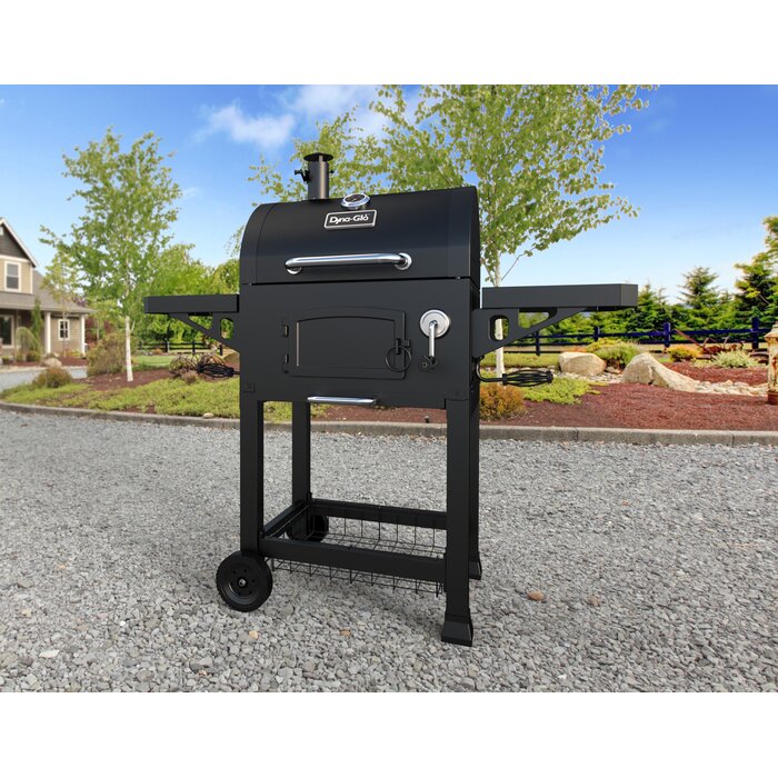 Barrel Charcoal Grill with Side Shelves
