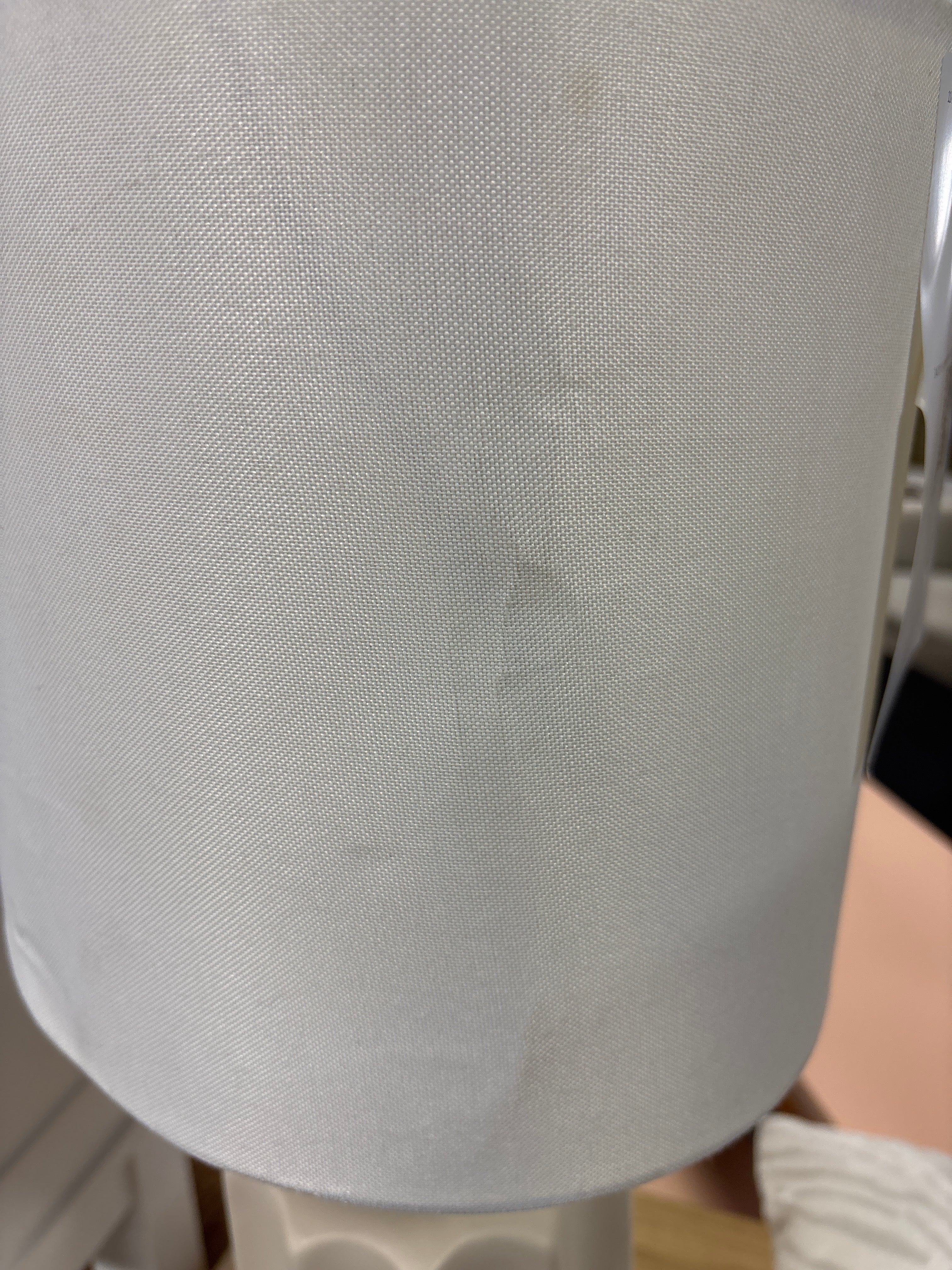 24.75"x13" Ribbed Ceramic Table Lamp Cream SHOWROOM ITEM