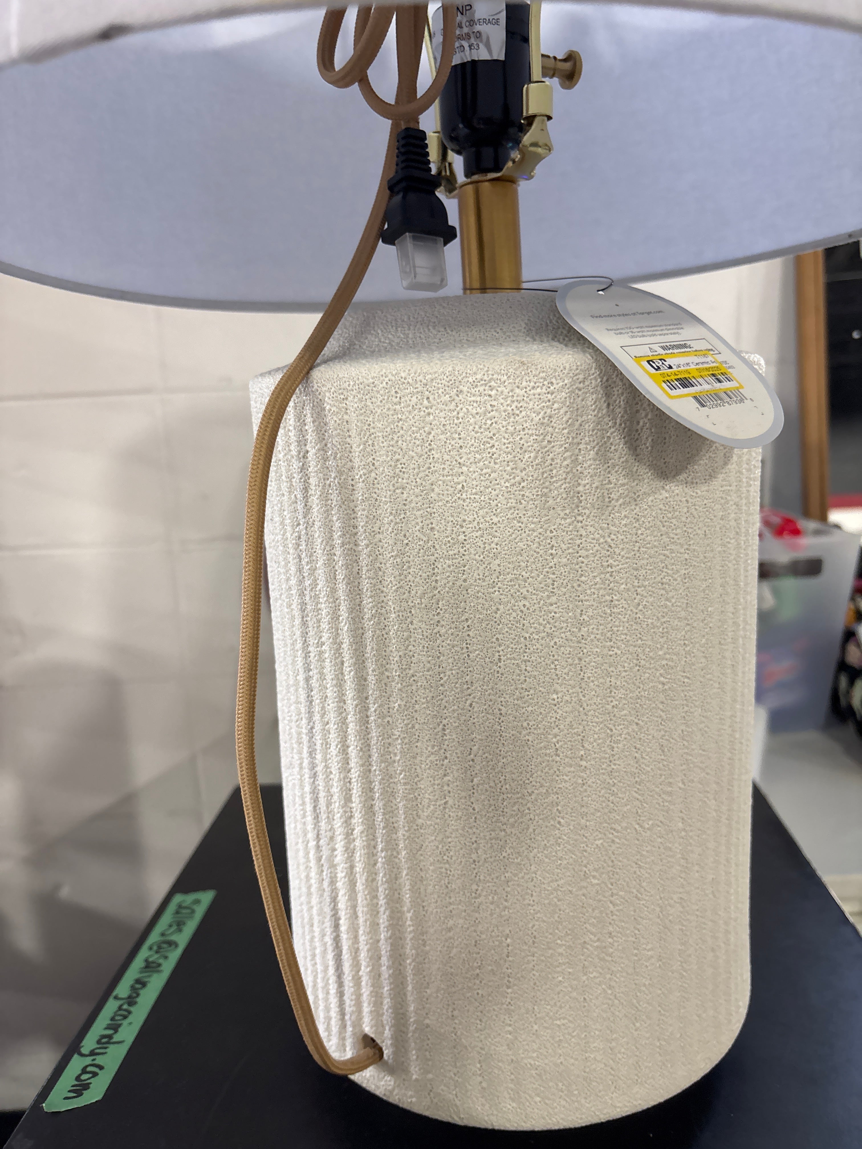 24"x16" Ceramic Assembled Table Lamp - White SHOWROOM ITEM