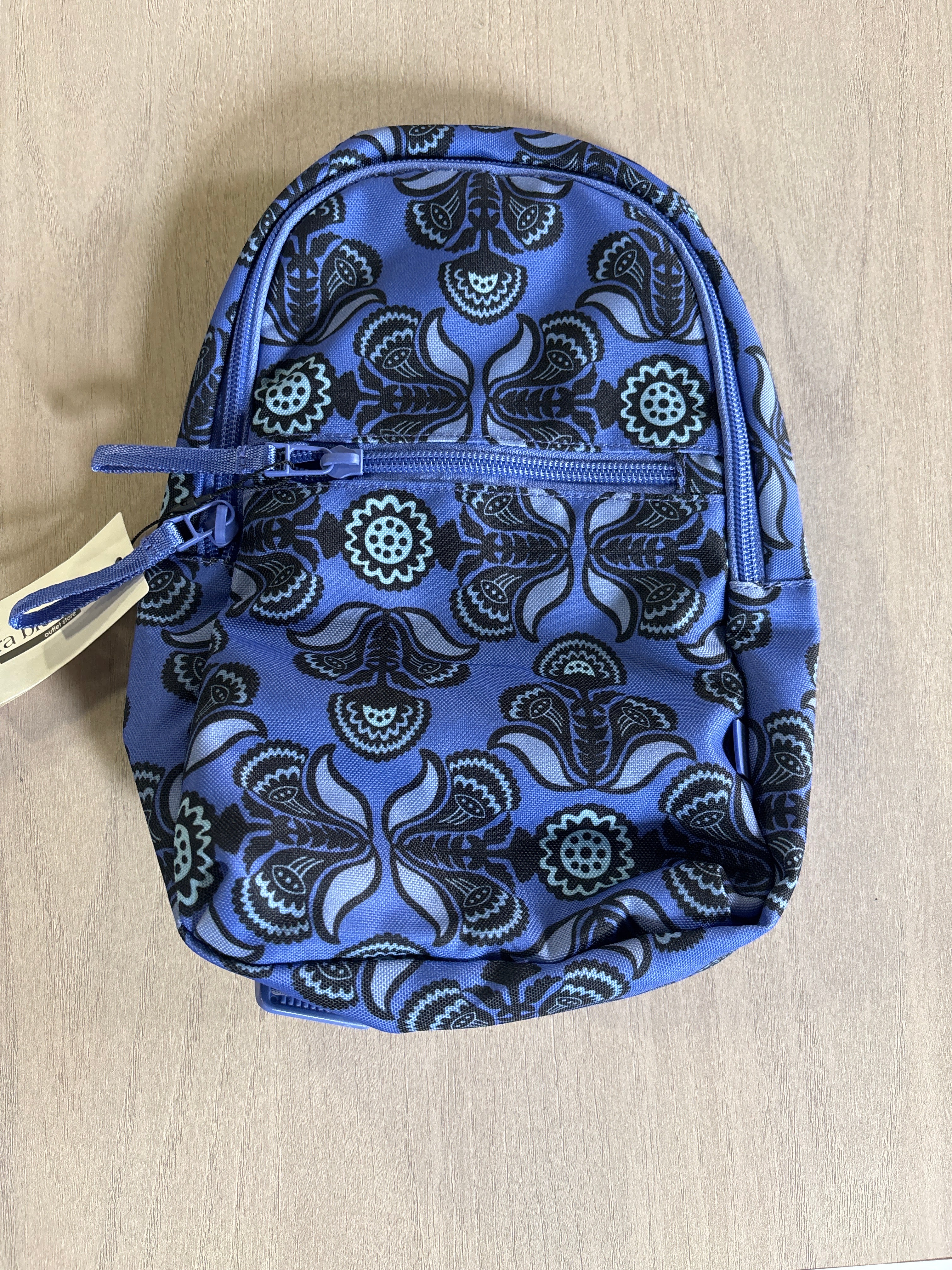 Vera Bradley Outlet Lighten Up Essential Sling Backpack - Baja Blue Tile SHOWROOM ITEM