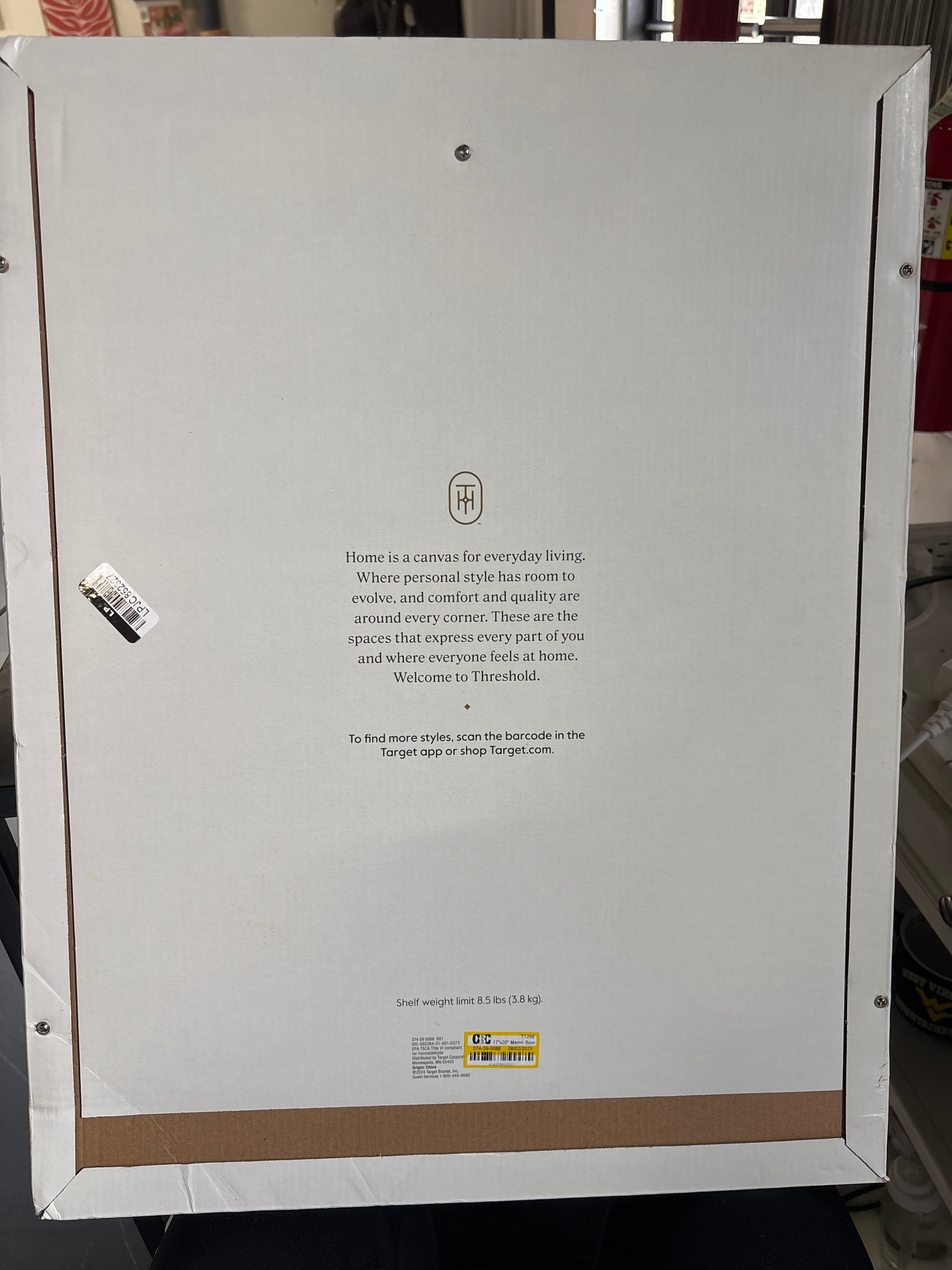 17"x20" Memo Board with Shelf  - Brown SHOWROOM ITEM