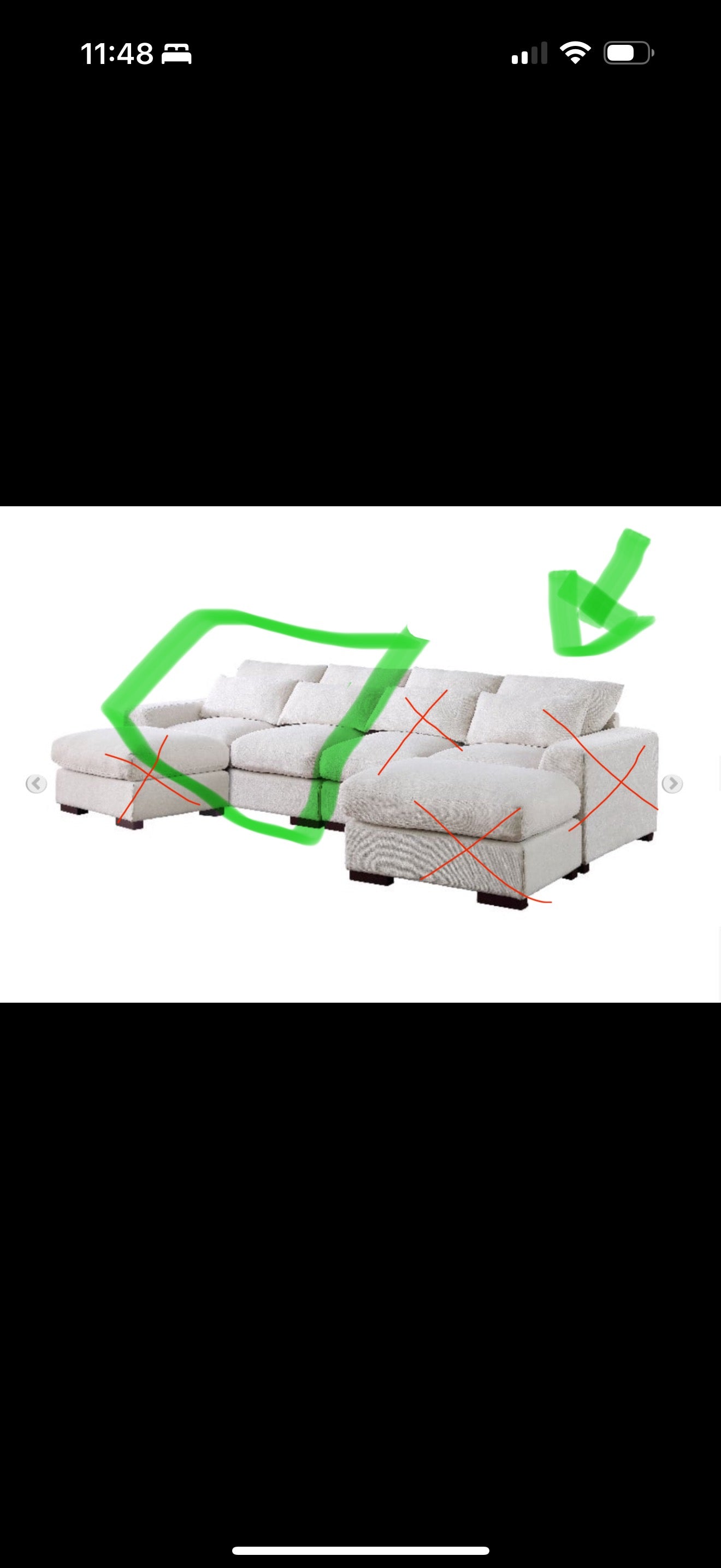 Reversible Modular Sectional Fabric Sofa - Beige 2-BOXES