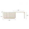 White Earna Modern L-Shaped Makeup Vanity, Bedroom Desk