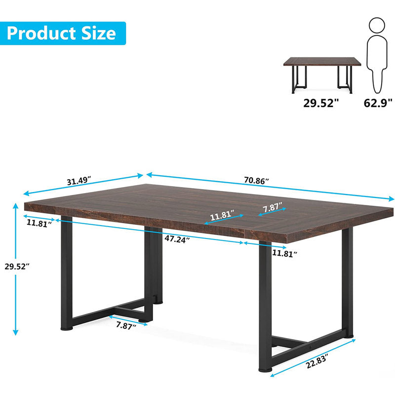 Rustic Brown/Black Eastway Dining Table