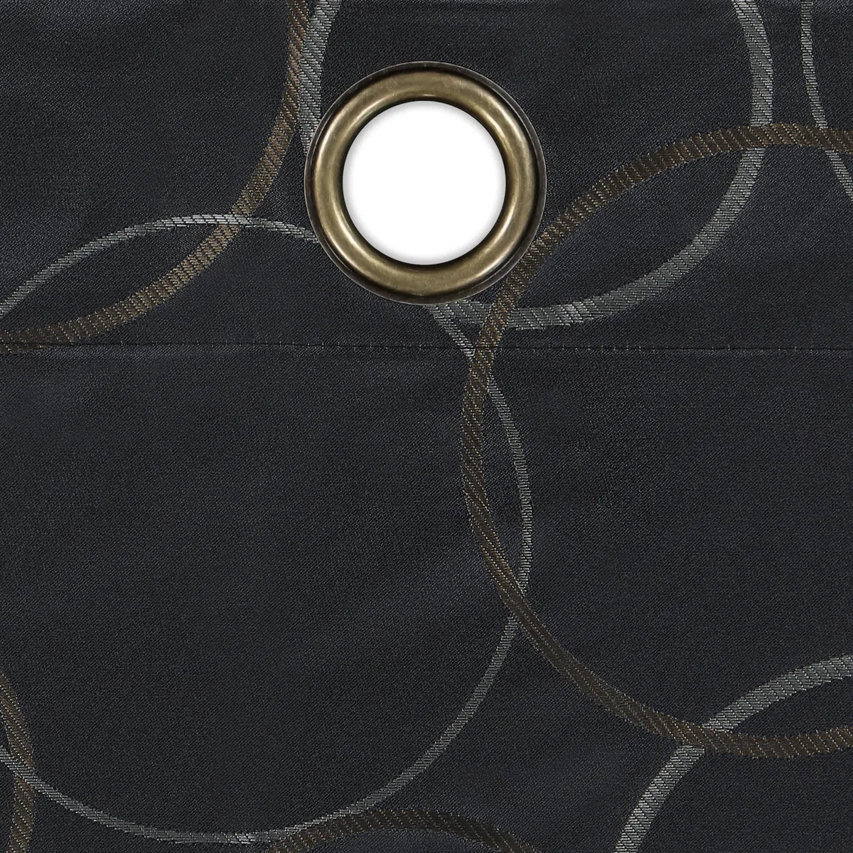 Meridian Geometric 100% Blackout Thermaback Grommet Window Curtain Panel