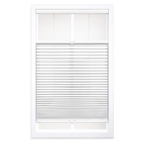 White EcoHome Cordless Semi-Sheer Light Filtering Top Down Bottom Up Cellular Shade