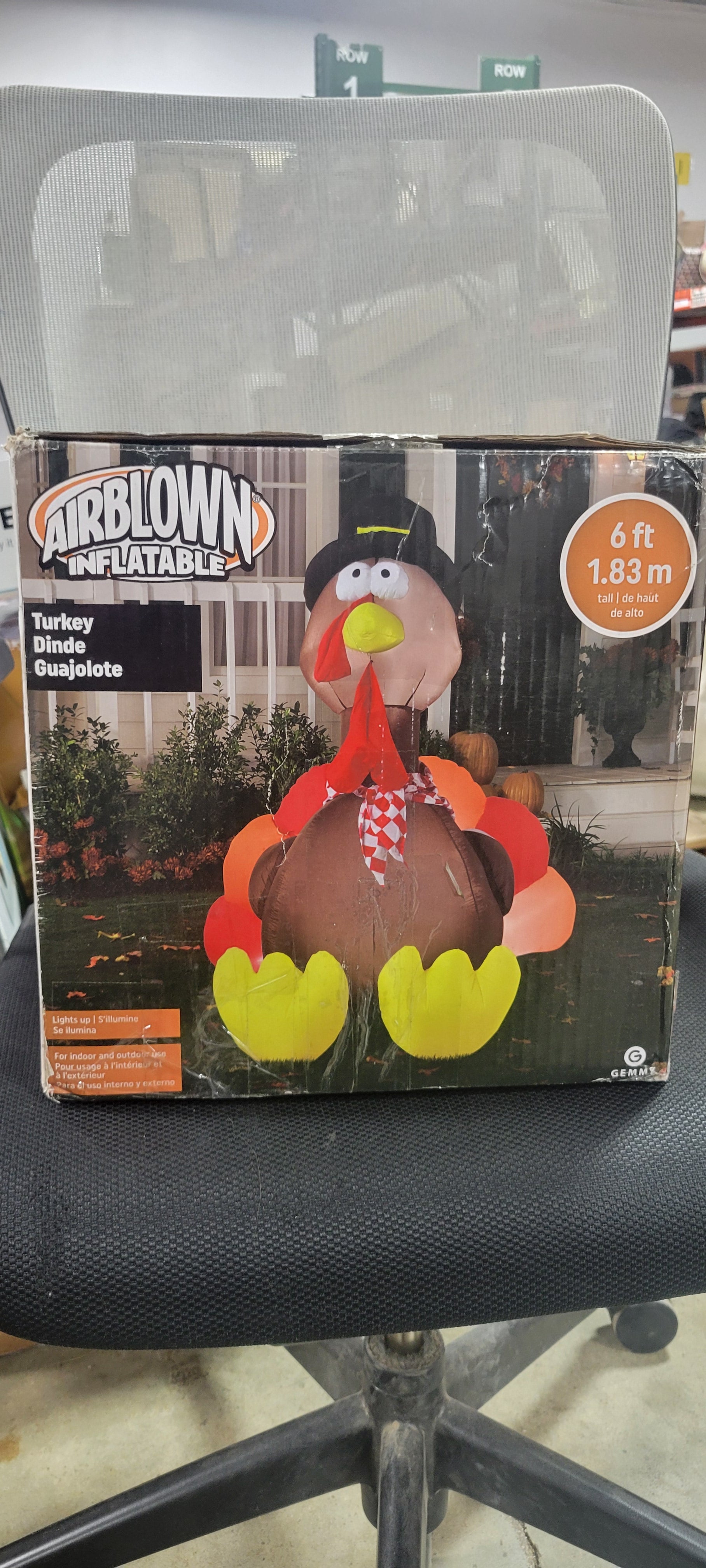 Thanksgiving Inflatable Turkey with Checkered Scarf Multi, final cut