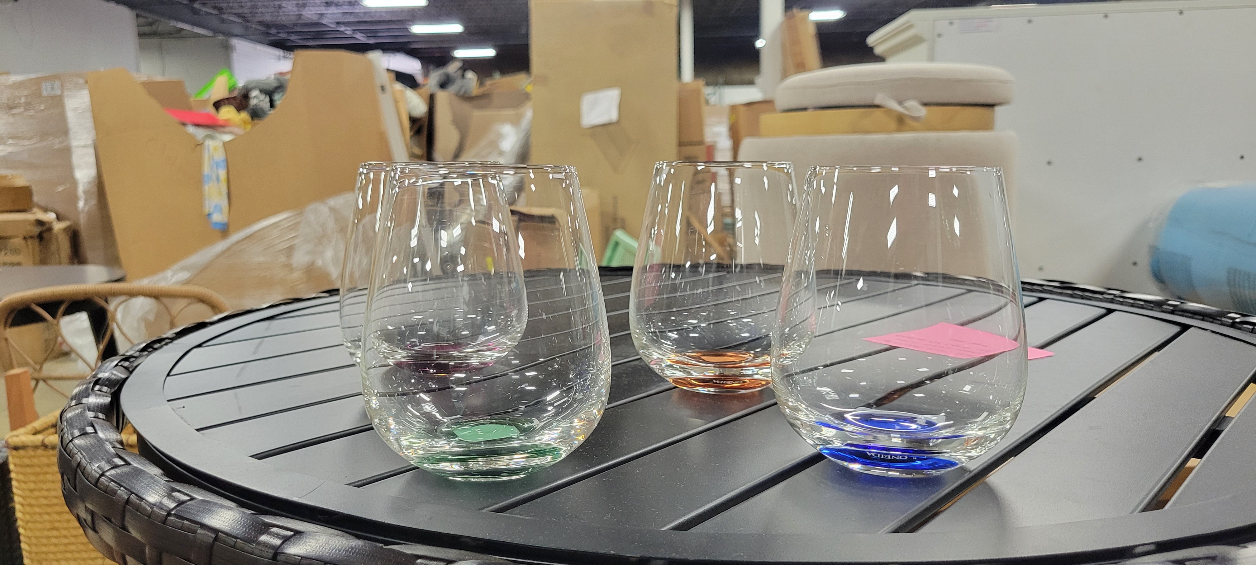 Bottoms Up Stemless Wine Glasses, Set Of 4
