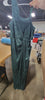 Stardust Pleated Draped One Shoulder Gown In Green Pine