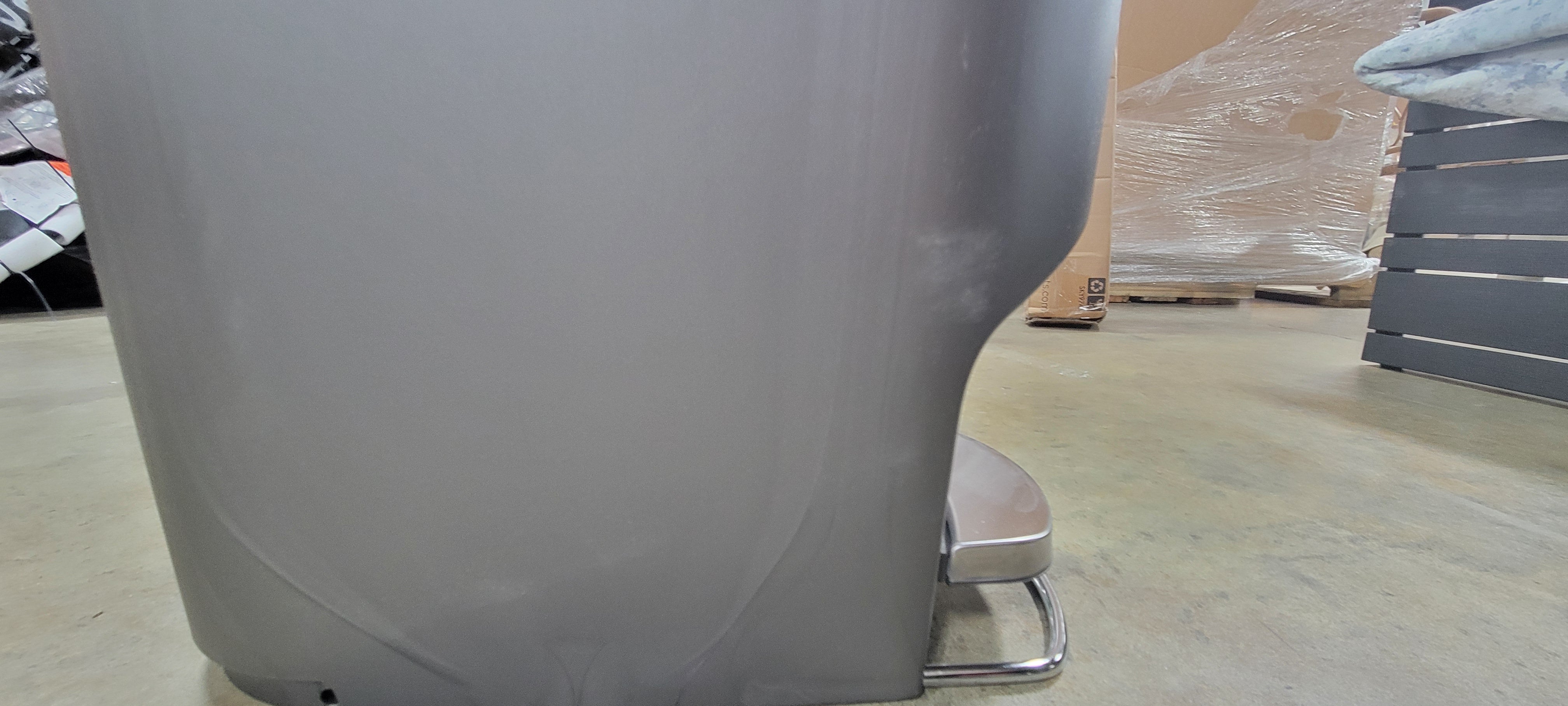 Slim Plastic Step Trash Can, Gray
