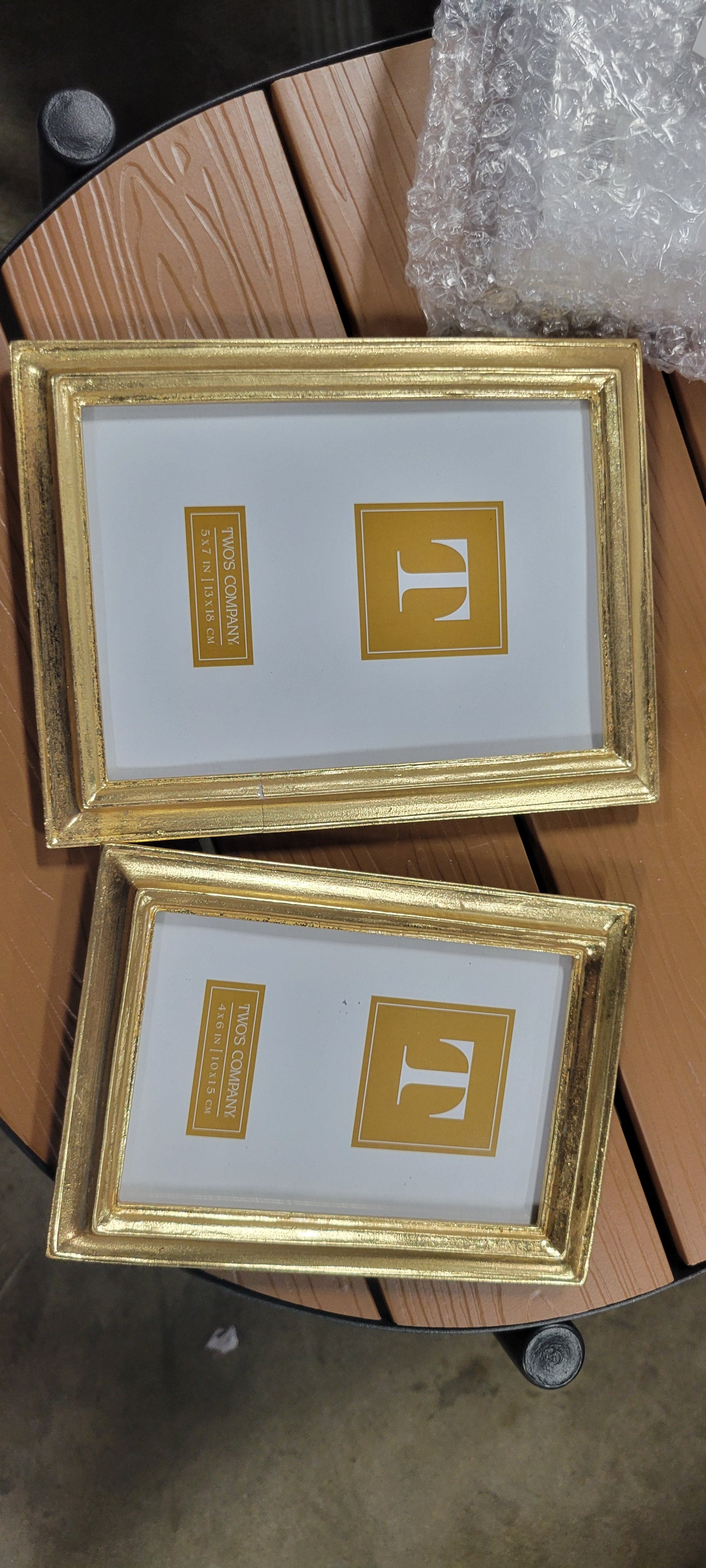 Abby Gold Beveled Picture Frame - Set of 2
