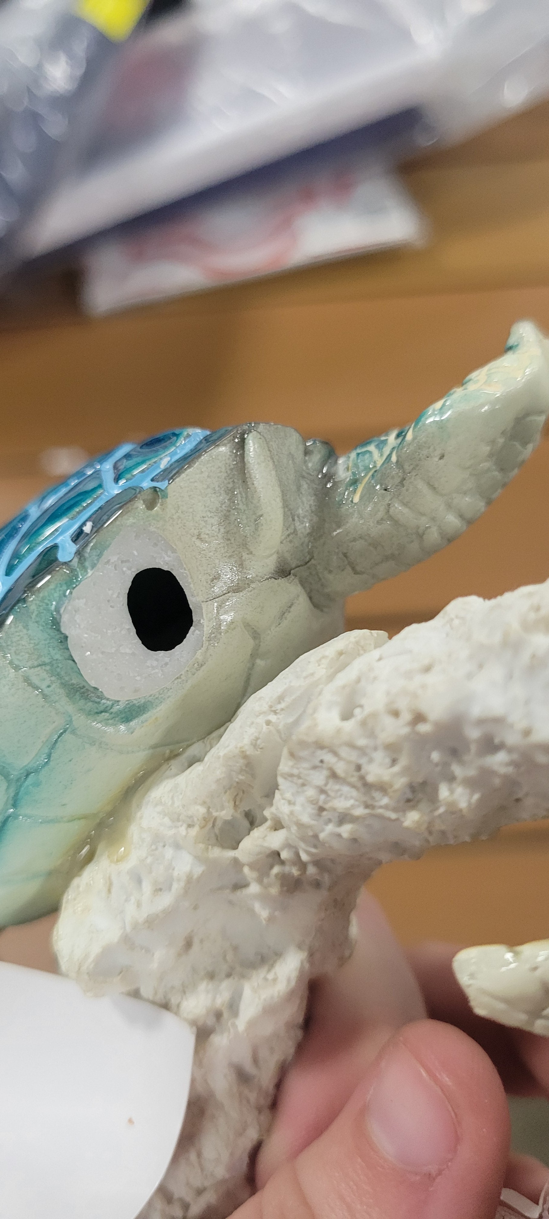 Sea Turtle Mother And Hatchling Family By Coral Reef With 3D LED Light Figurine