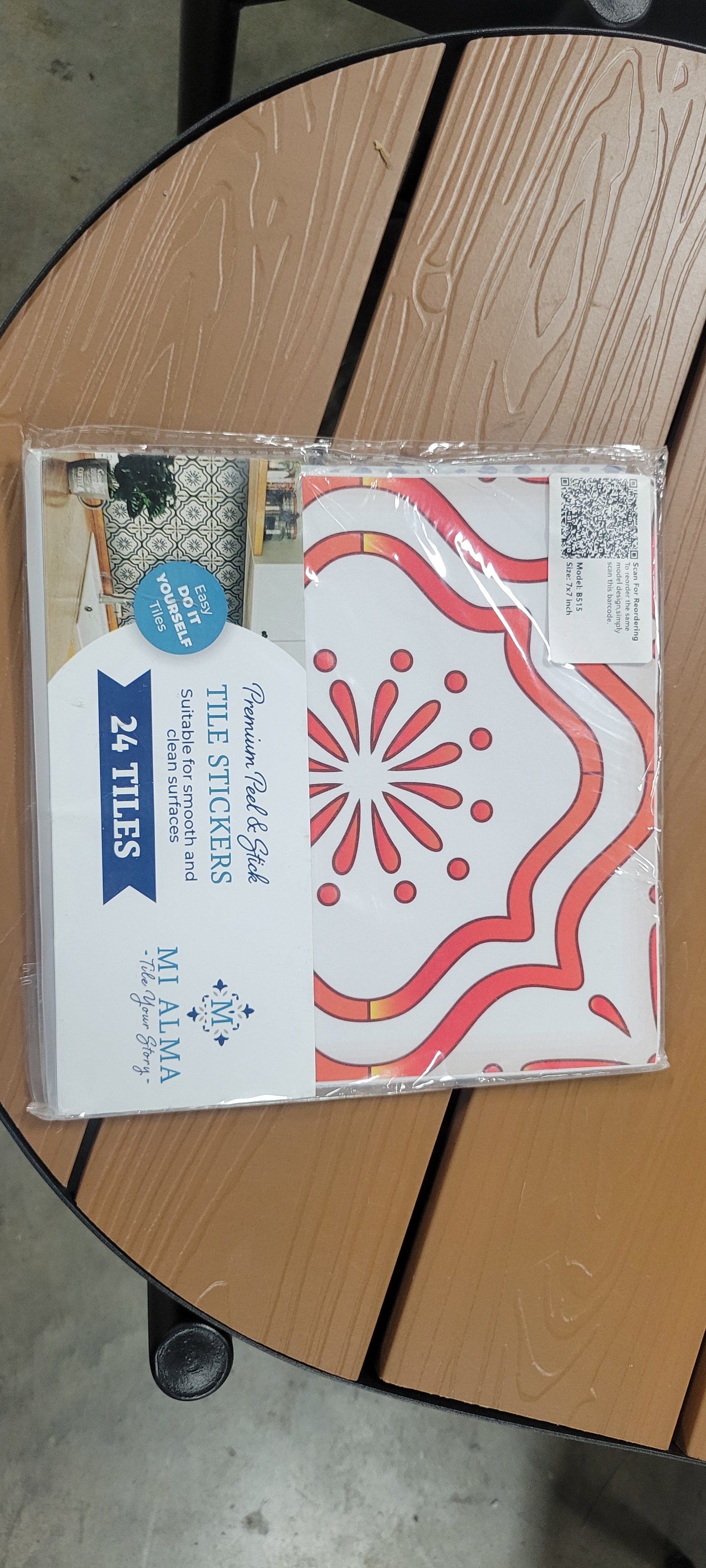 Orange and Red Pattern Backsplash Tile Stickers