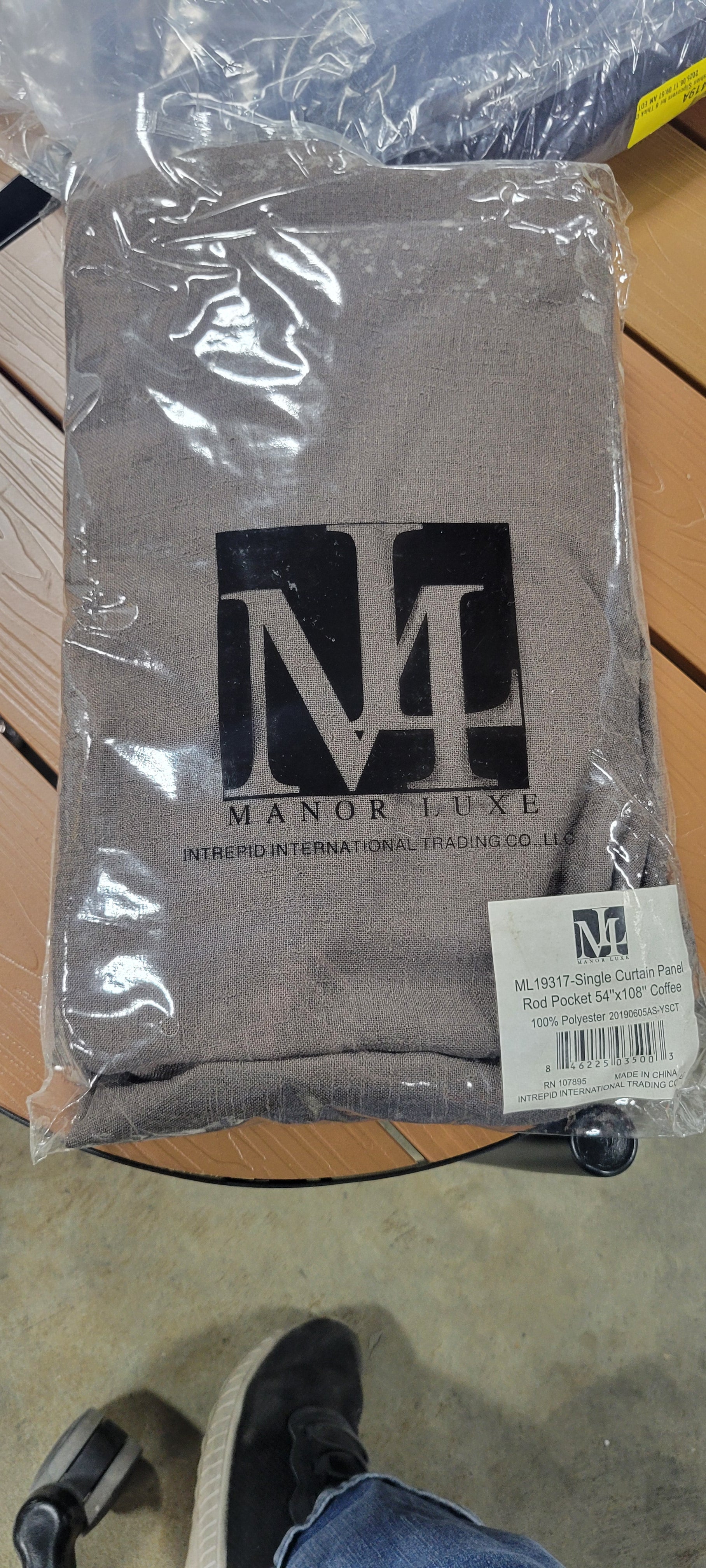 LUXE Coffee Sheer Rod pocket Single curtain panel