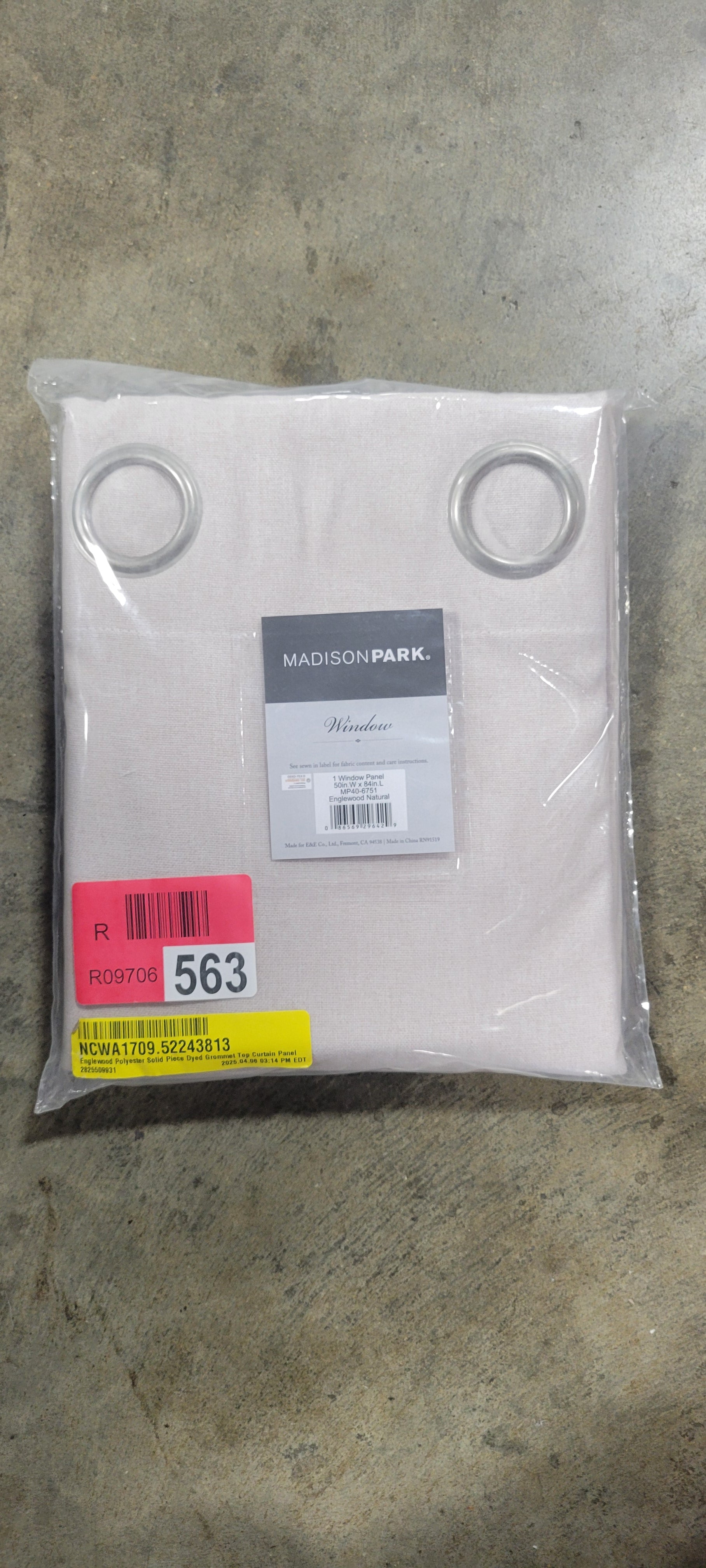 Englewood Polyester Solid Piece Dyed Grommet Top Single Curtain Panel