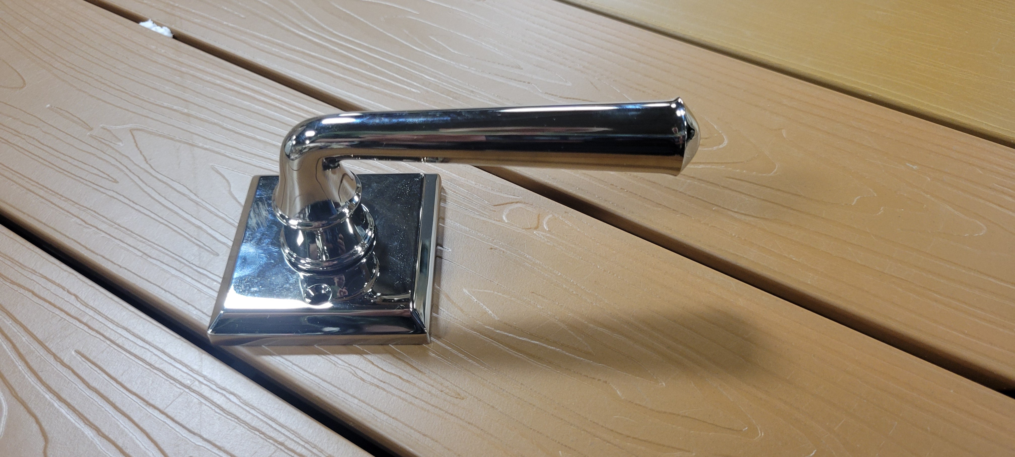 Federal Reserve Lever Traditional Square Rose Half Dummy Polished Chrome