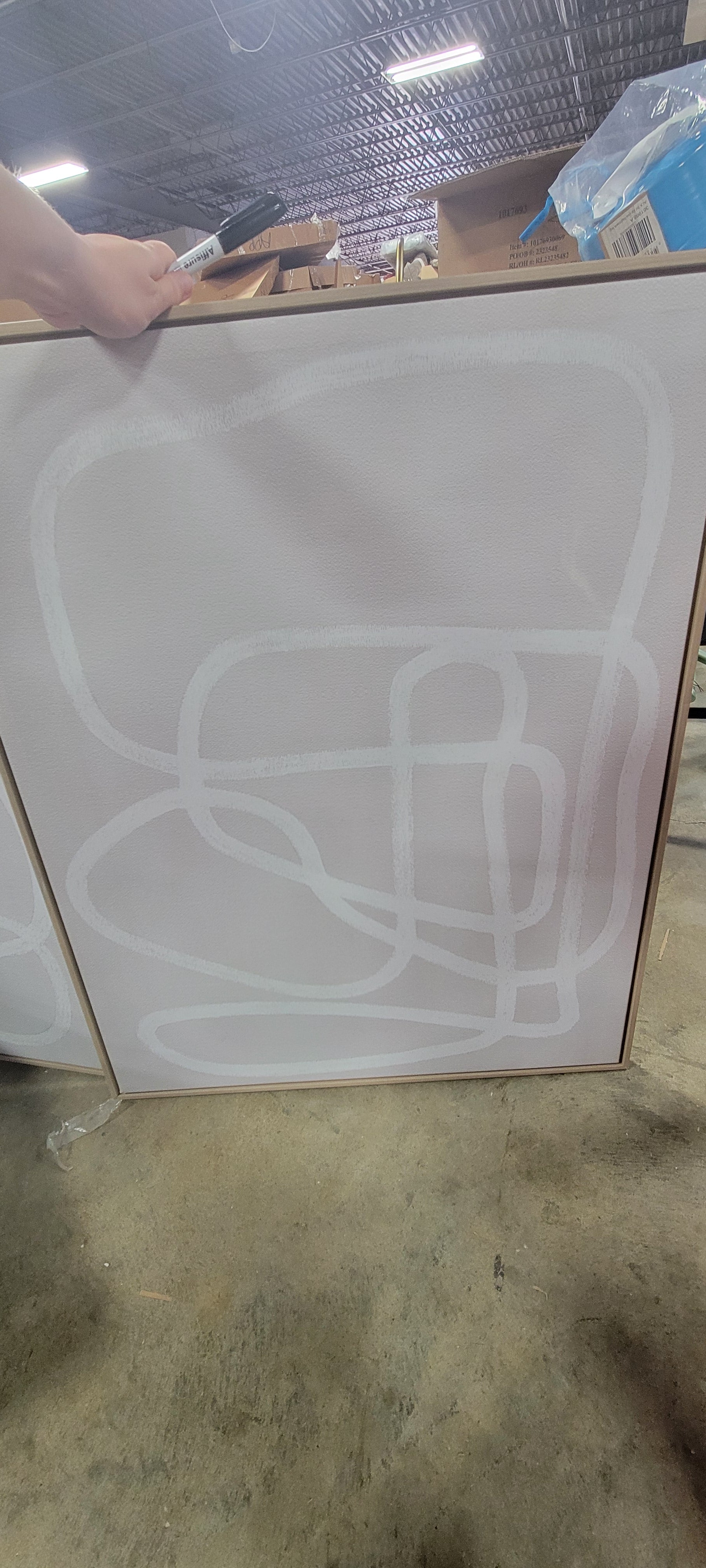 Line Drawing Wall Canvases Gray/White