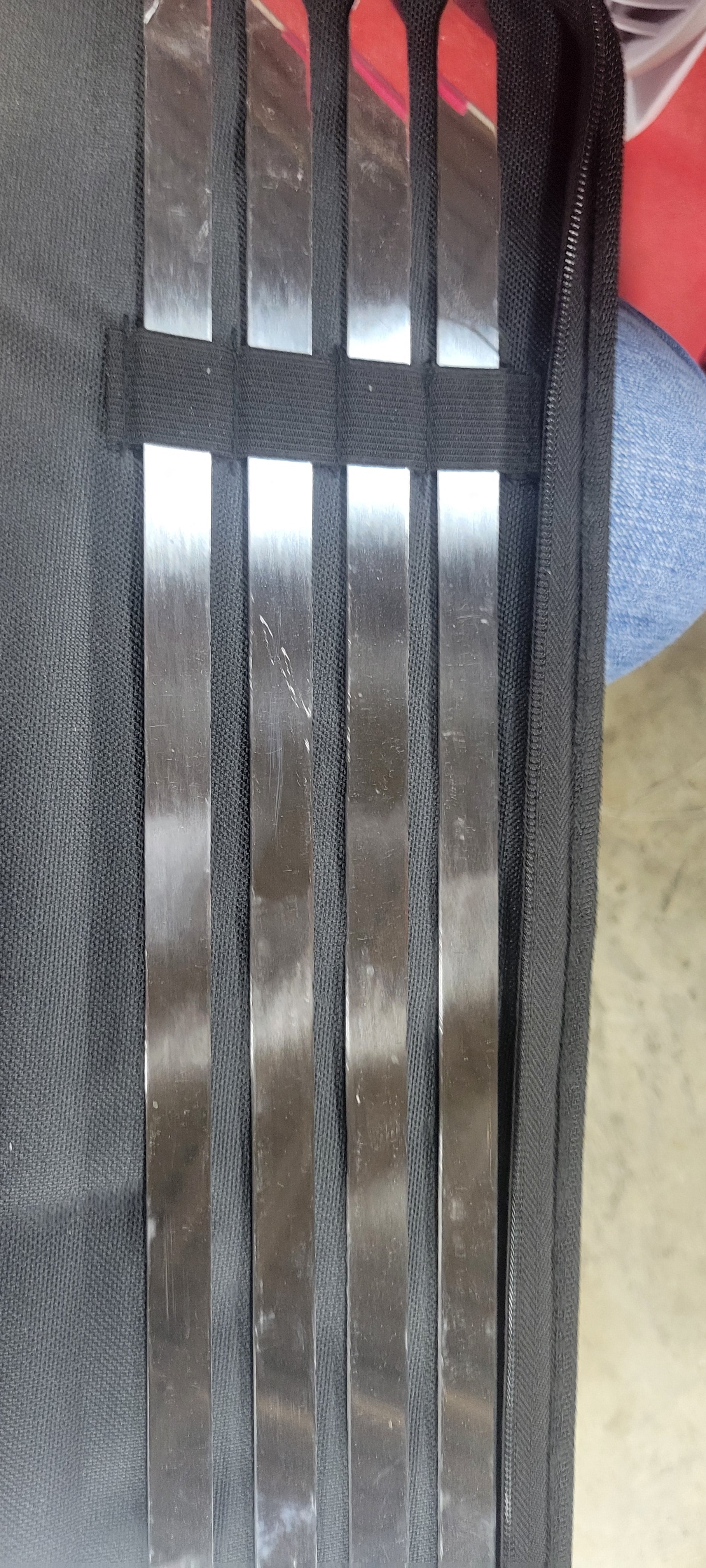 BBQ Skewers Stainless Steel Flat Metal with Wooden Handles