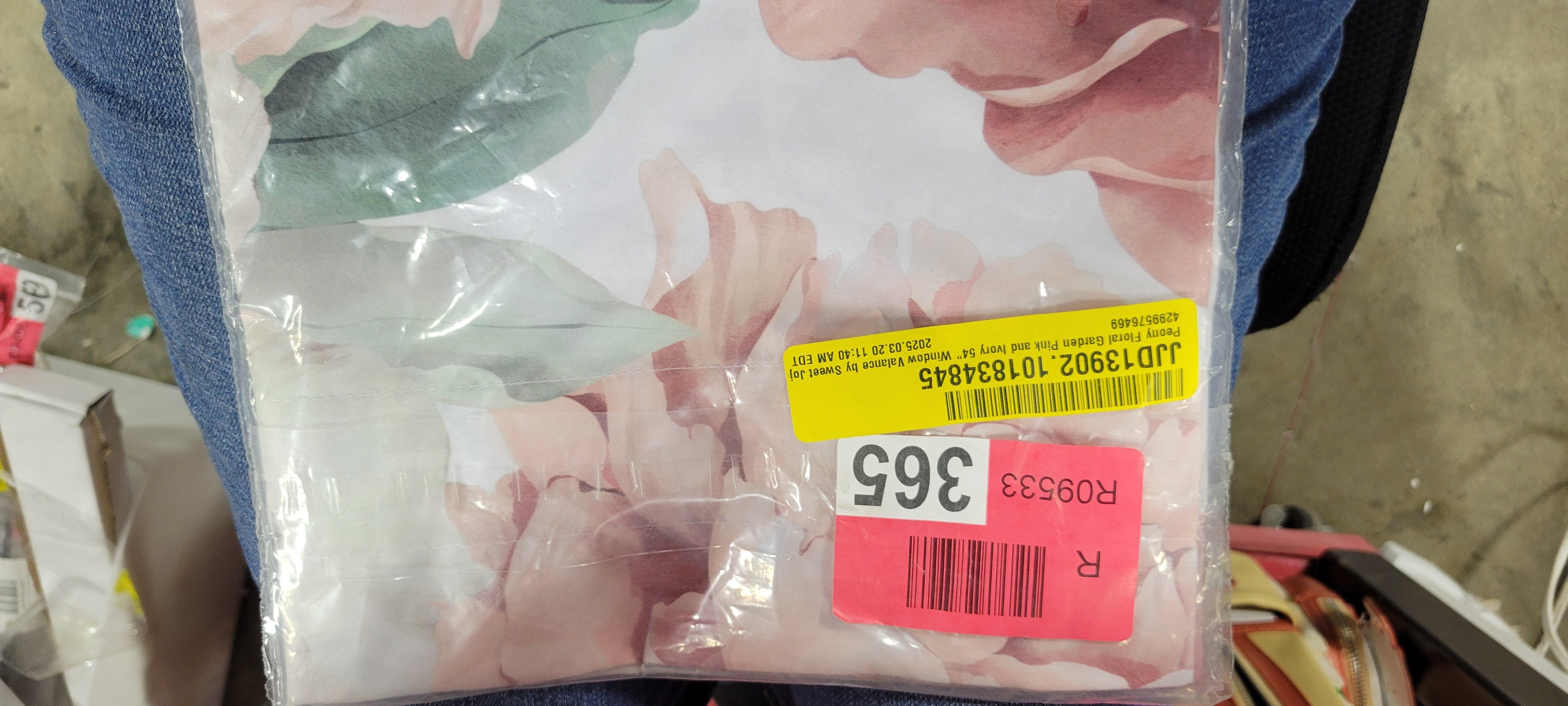 Peony Floral Garden Pink and Ivory Window Valance