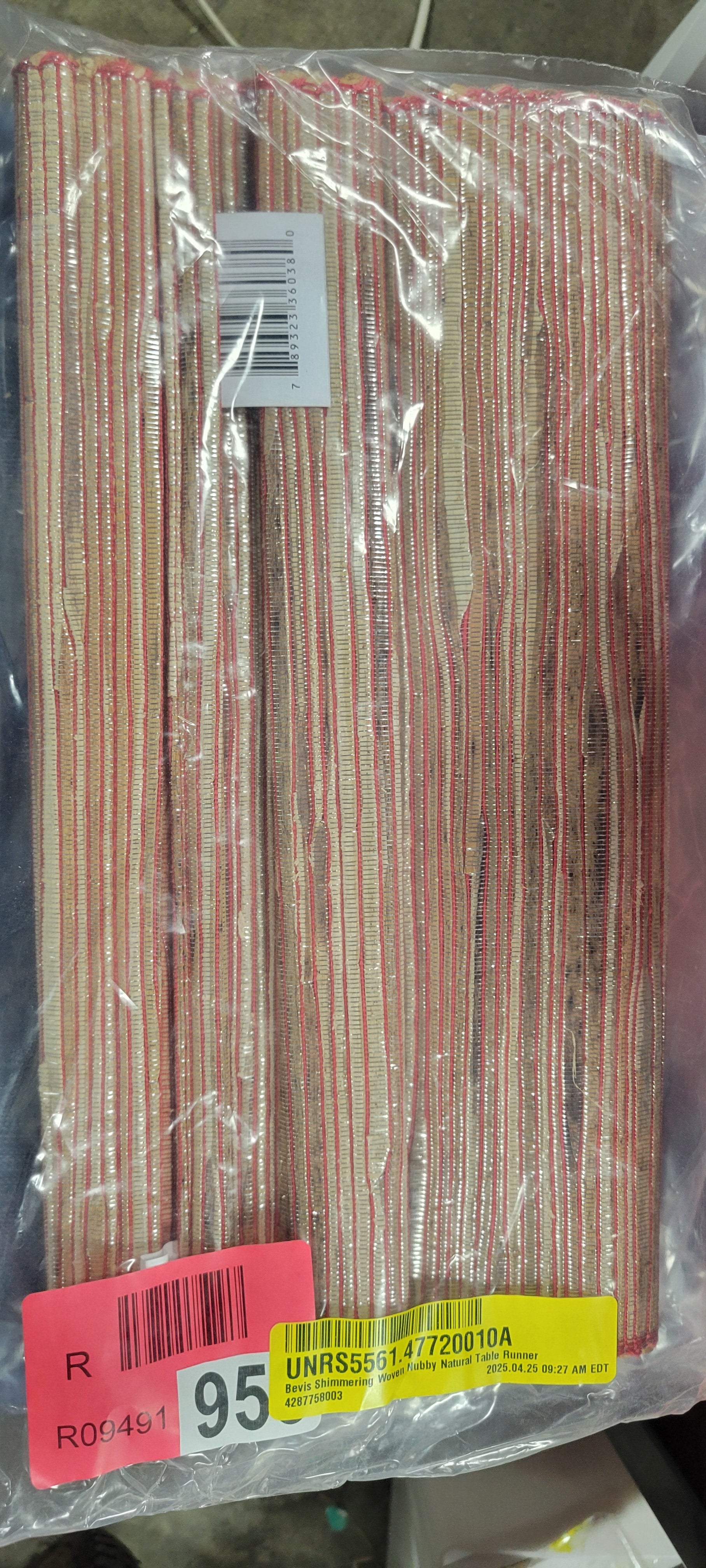 Bevis Shimmering Woven Nubby Natural Table Runner