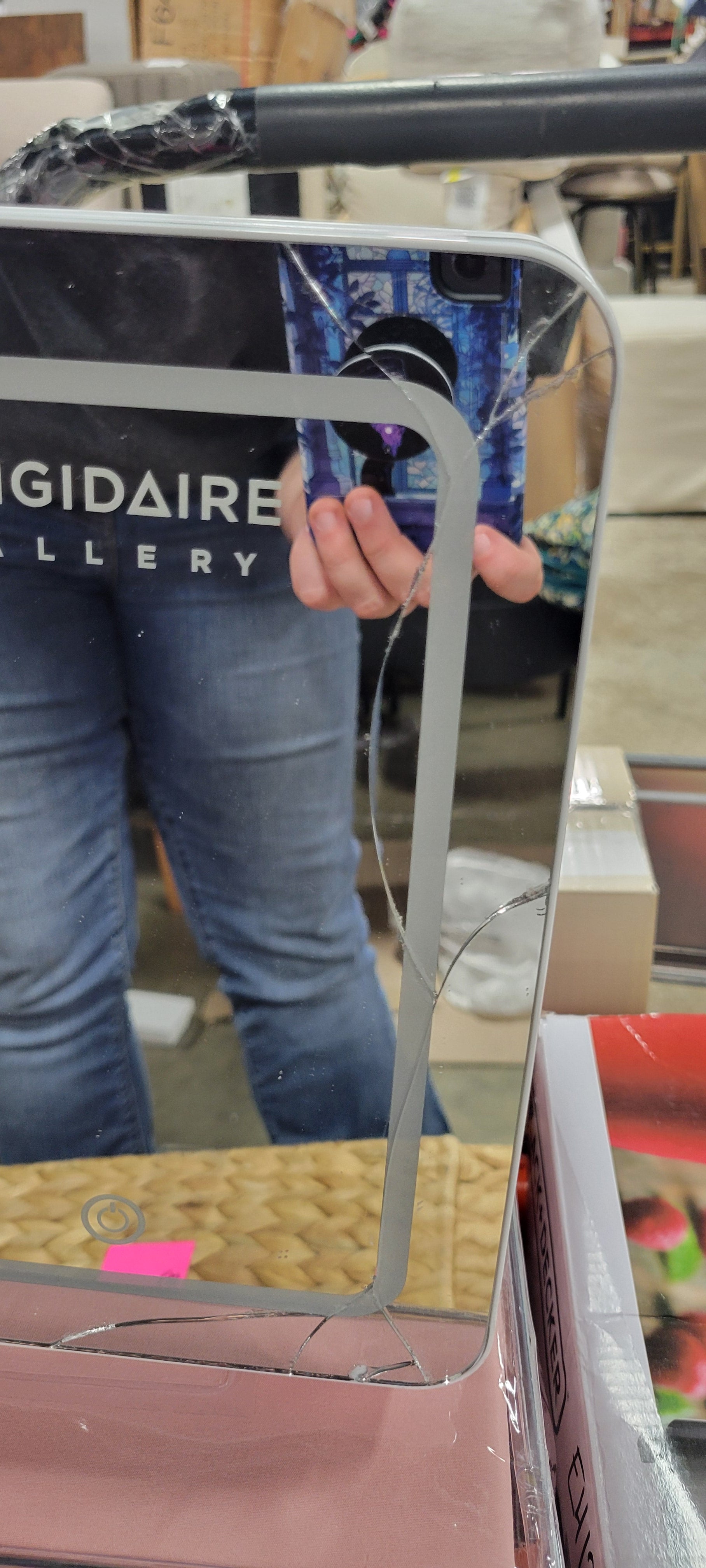 Gallery 9 Can Beauty Lighted Mirror Fridge - White