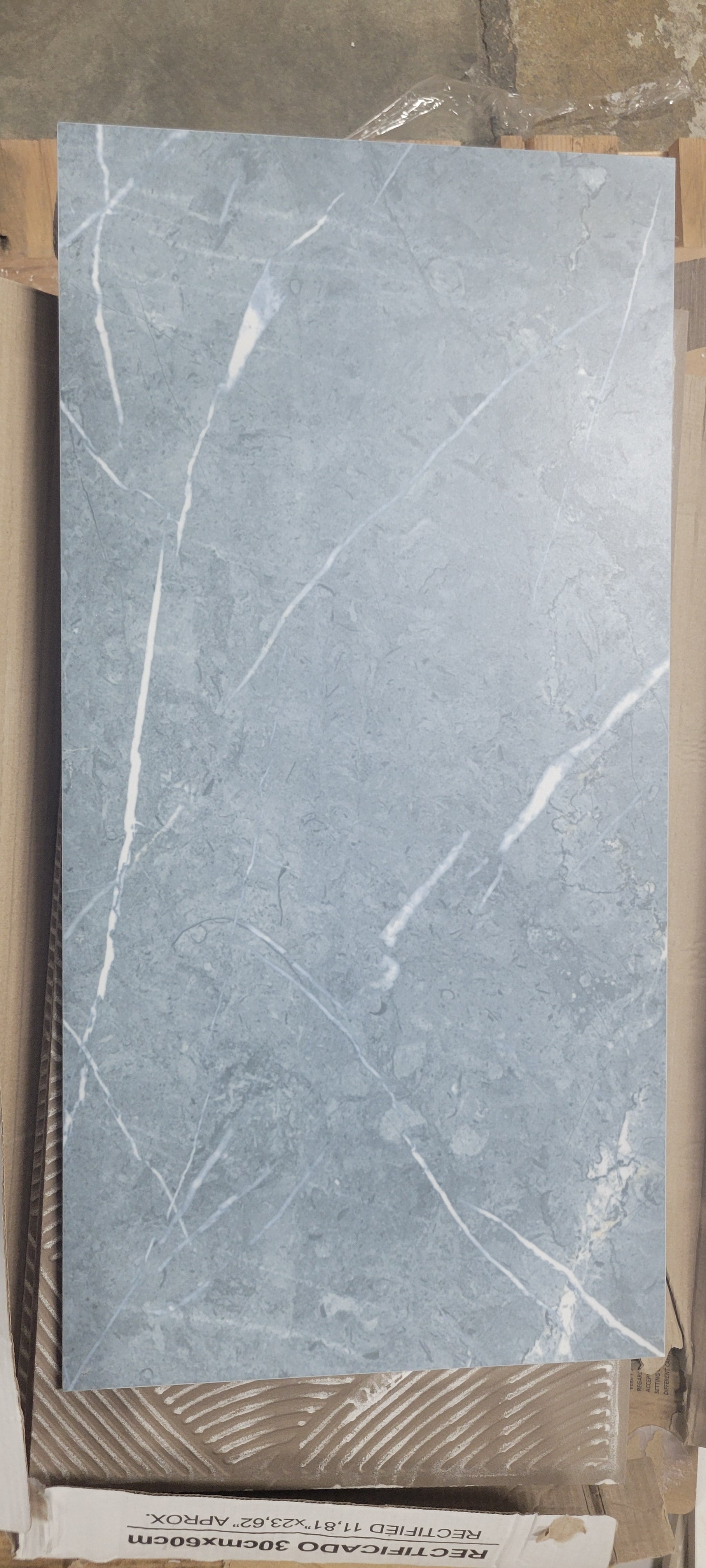 Theater Blue High Polished Rectified Porcelain Tile - Set of 6