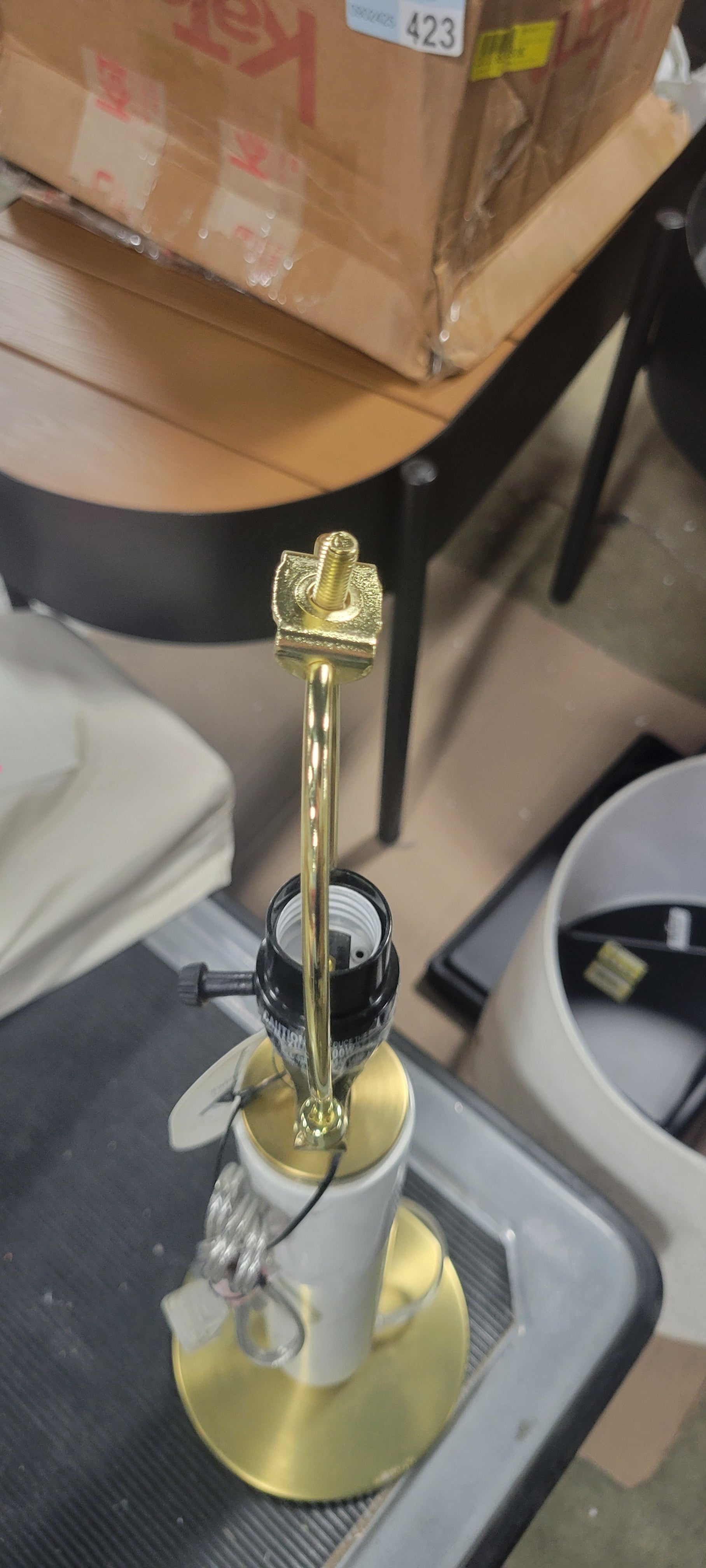 Faux Marble Stick Table Lamp - BASE ONLY