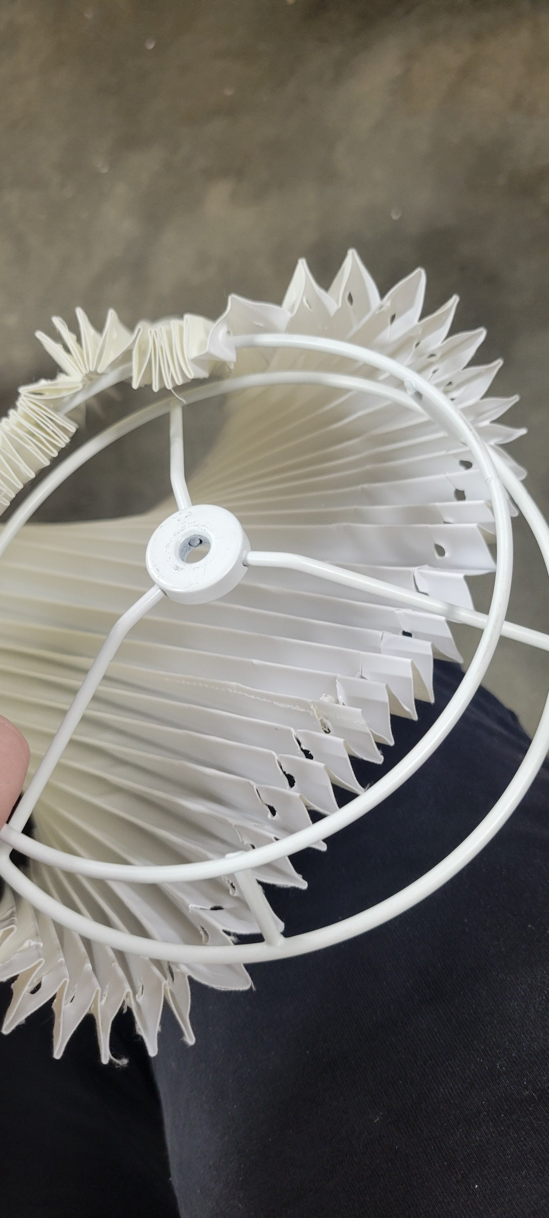 Wood Toned Finish Floor Lamp with Pleated Fabric Shade