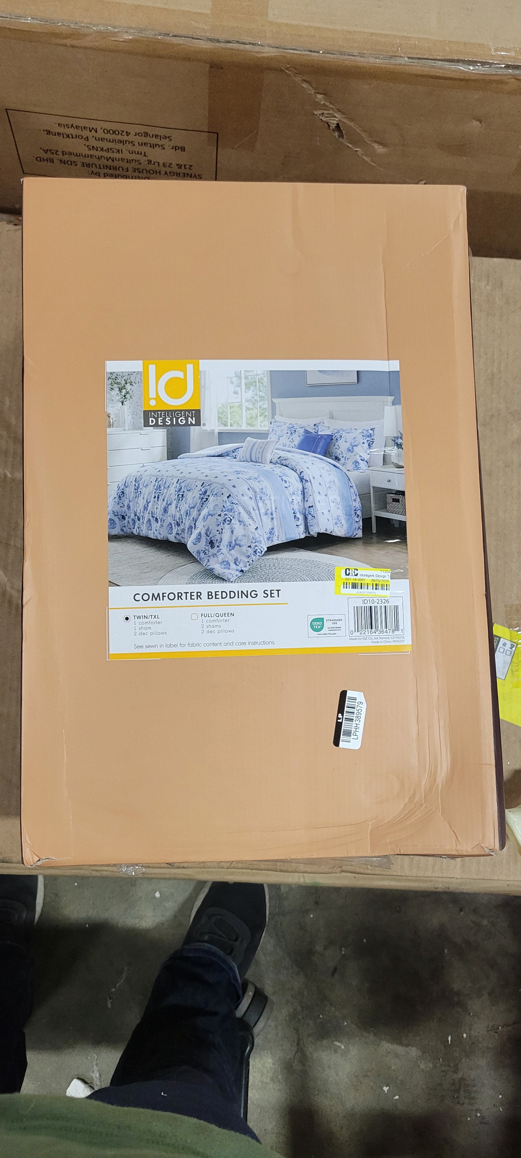 Twin/Twin XL Lena Floral Striped Comforter Set Blue