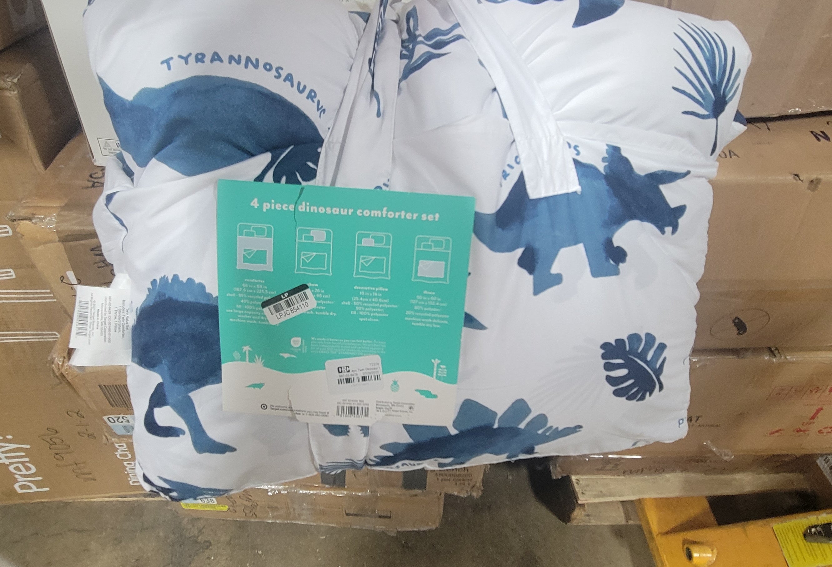 Dinosaur Value Multi-Piece Kids' Bedding Set Watercolor Blue - Twin