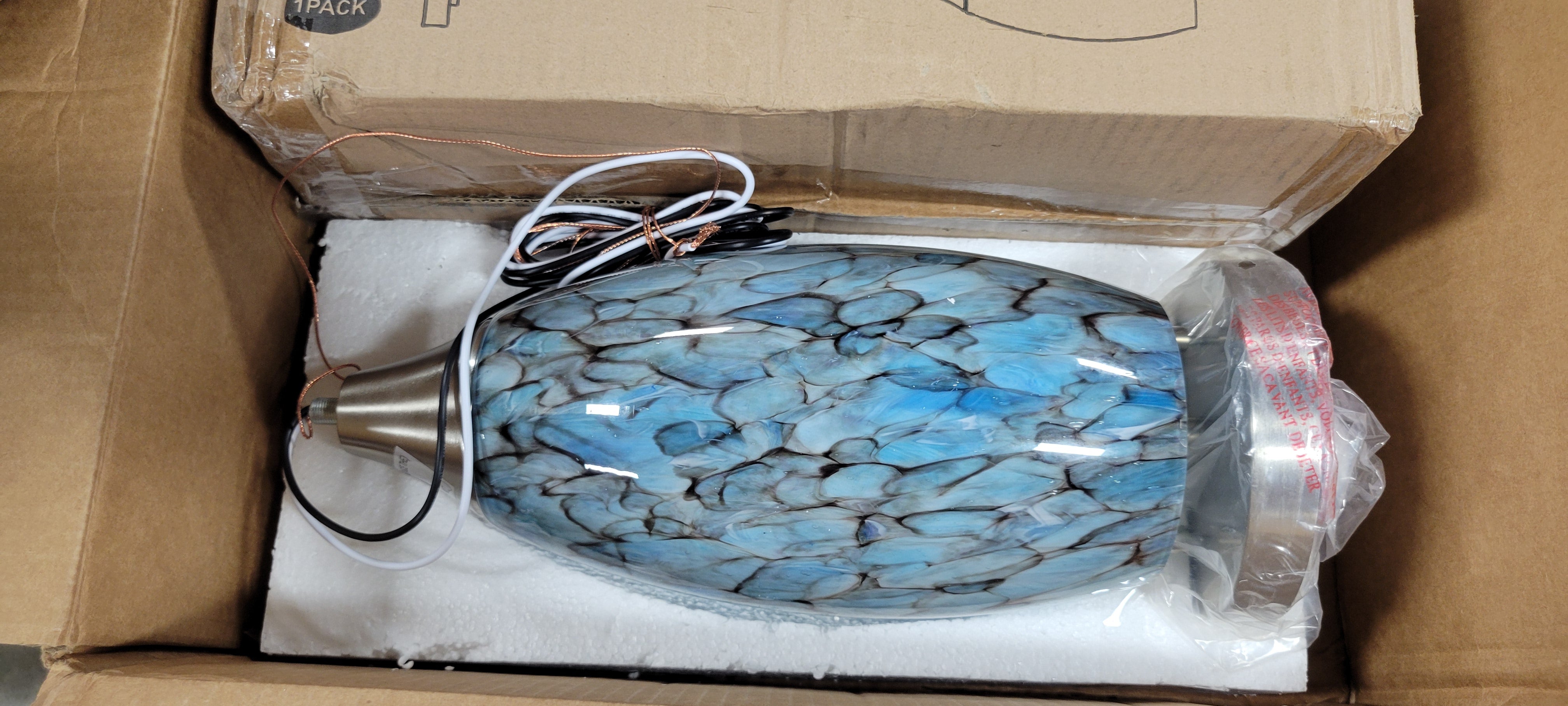 Light Blue Adjustable Rods Medium Pendant Light - Set of 2