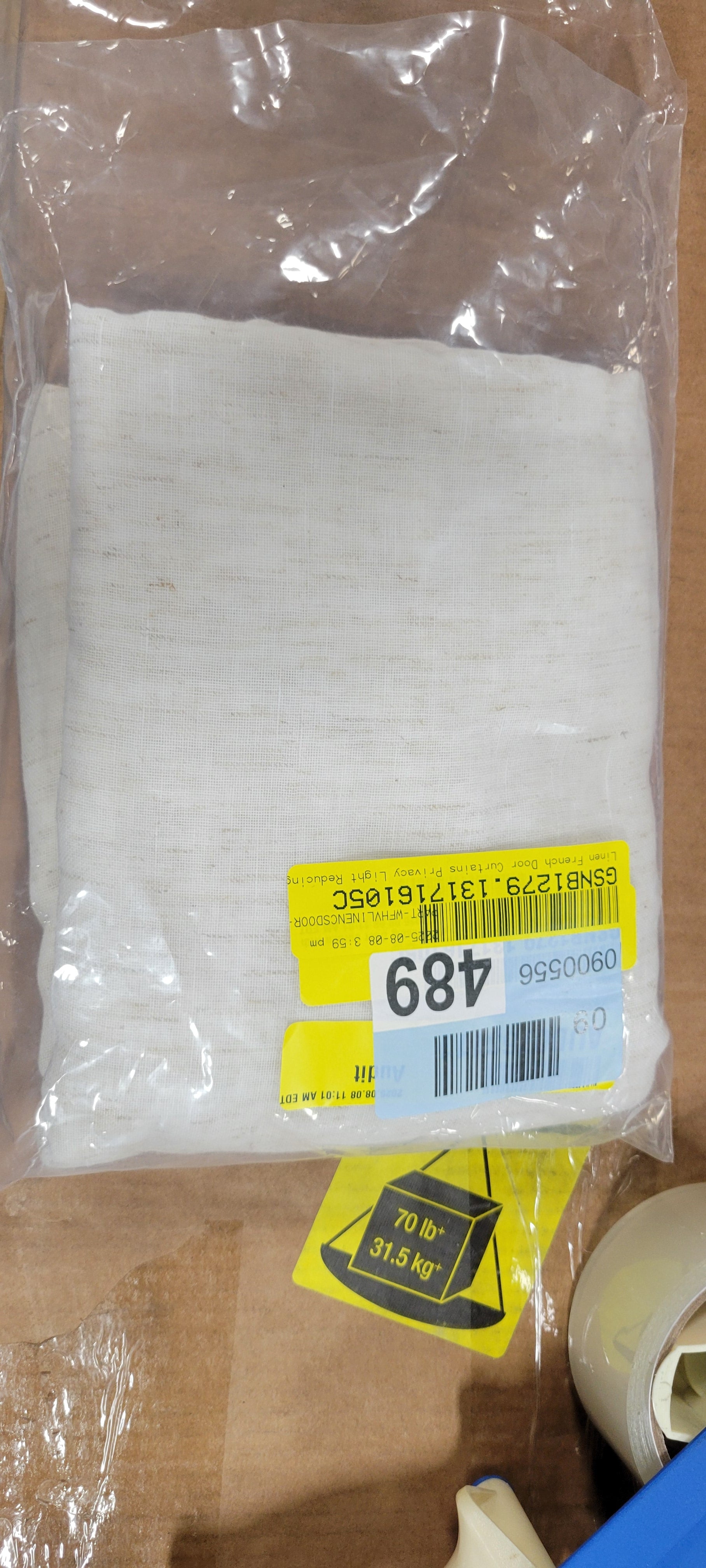 Linen French Door Curtains Privacy Light Reducing Door Curtain with Tieback Rod Pocket Curtain 1 Panel