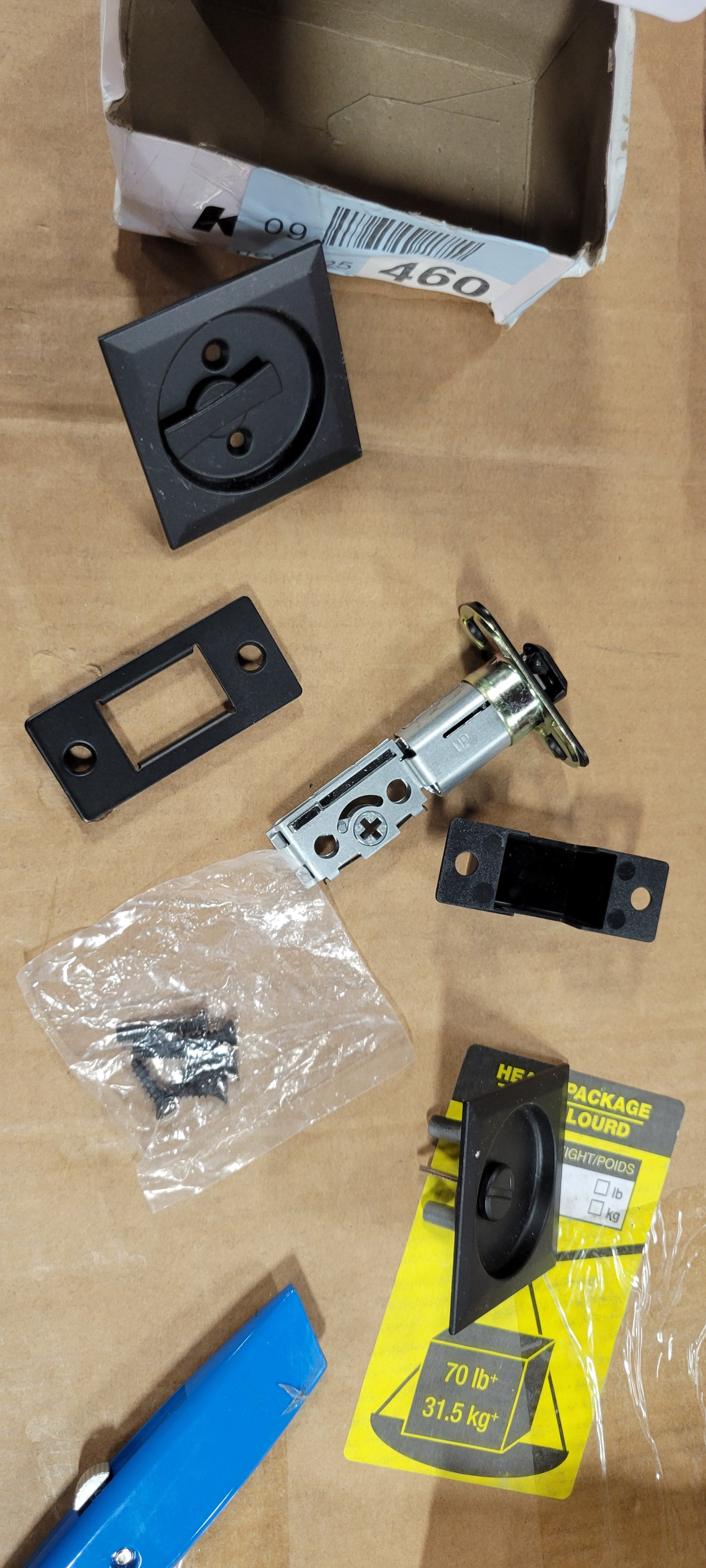 Square Privacy Bed/Bath Pocket Door Lock