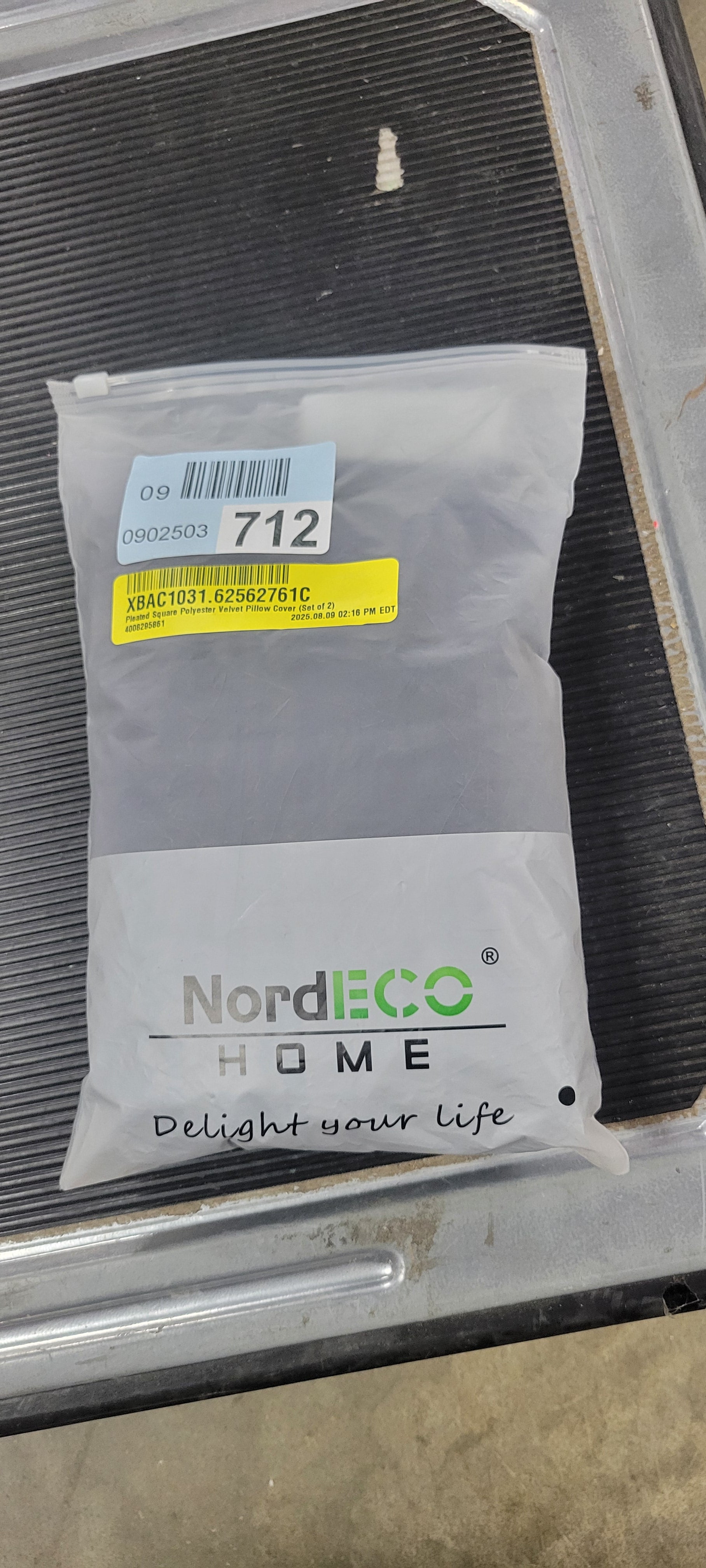 Pleated Square Polyester Velvet Pillow Cover (Set of 2)