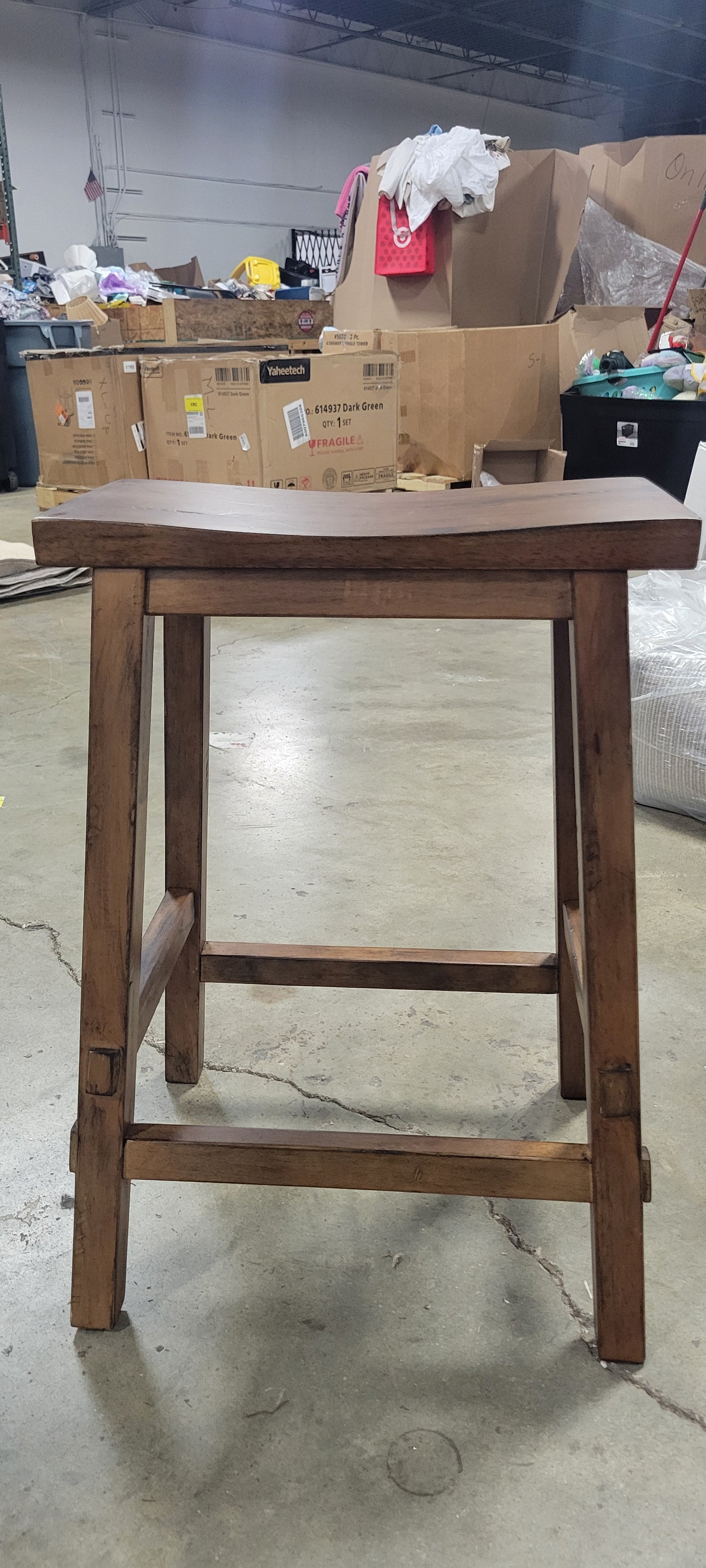 Halifax Farmhouse Wood Counter Height Barstool