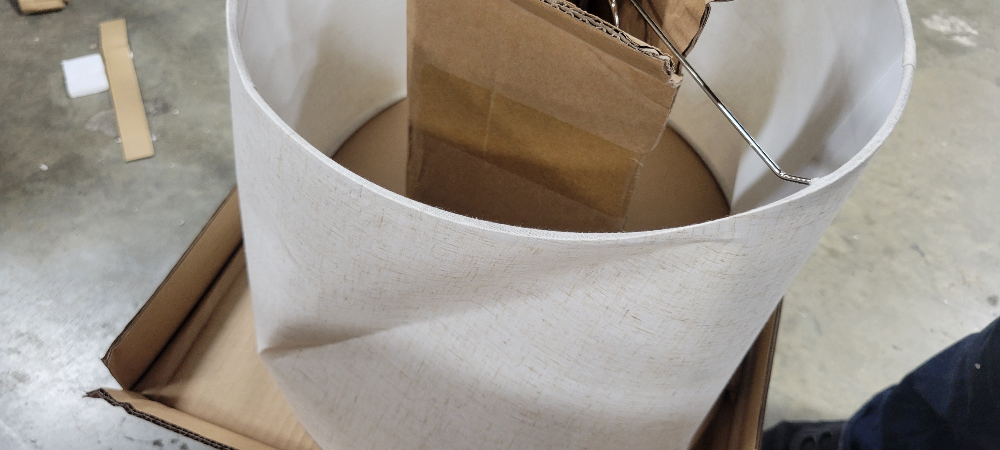 Large Wood Geo Assembled Table Lamp Brown