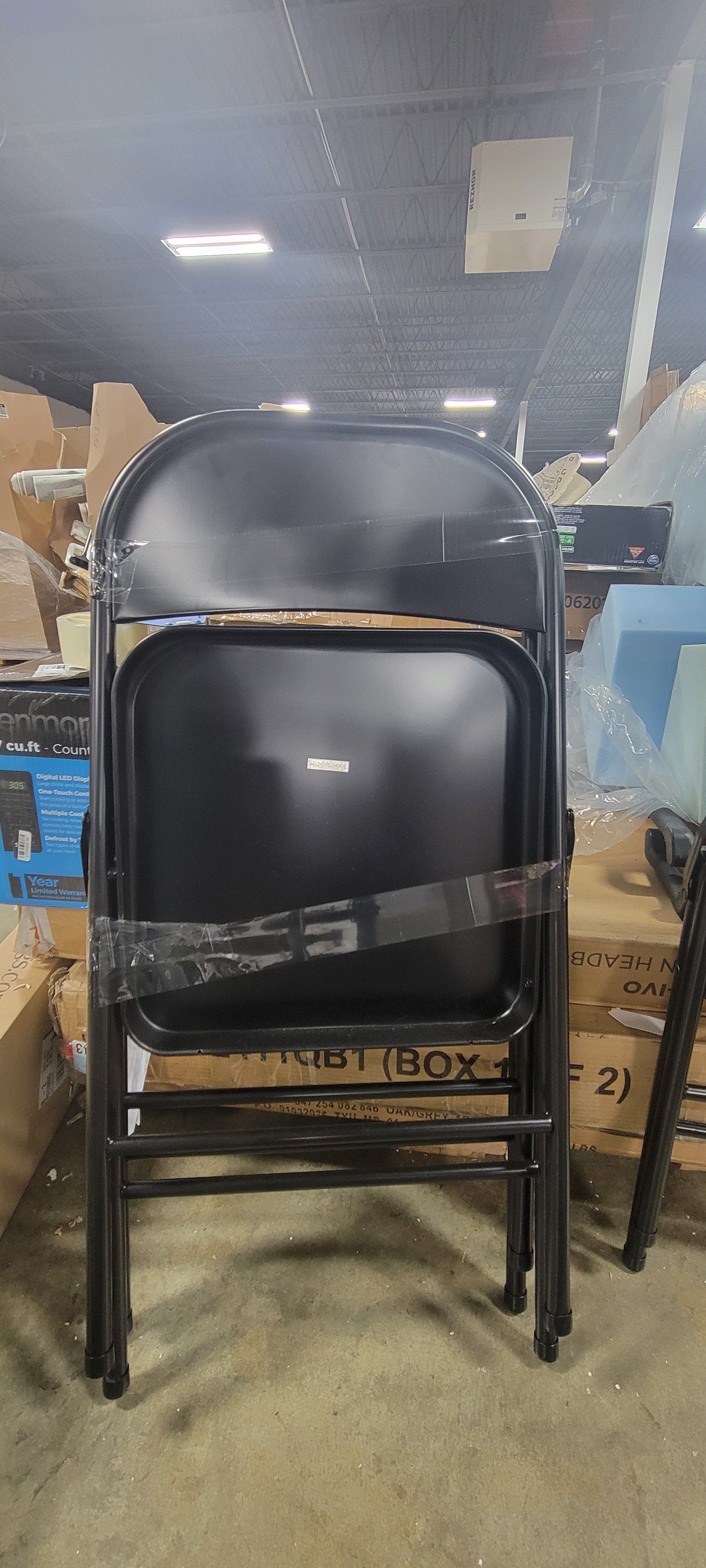 Metal Folding Chair Black - Set of 2