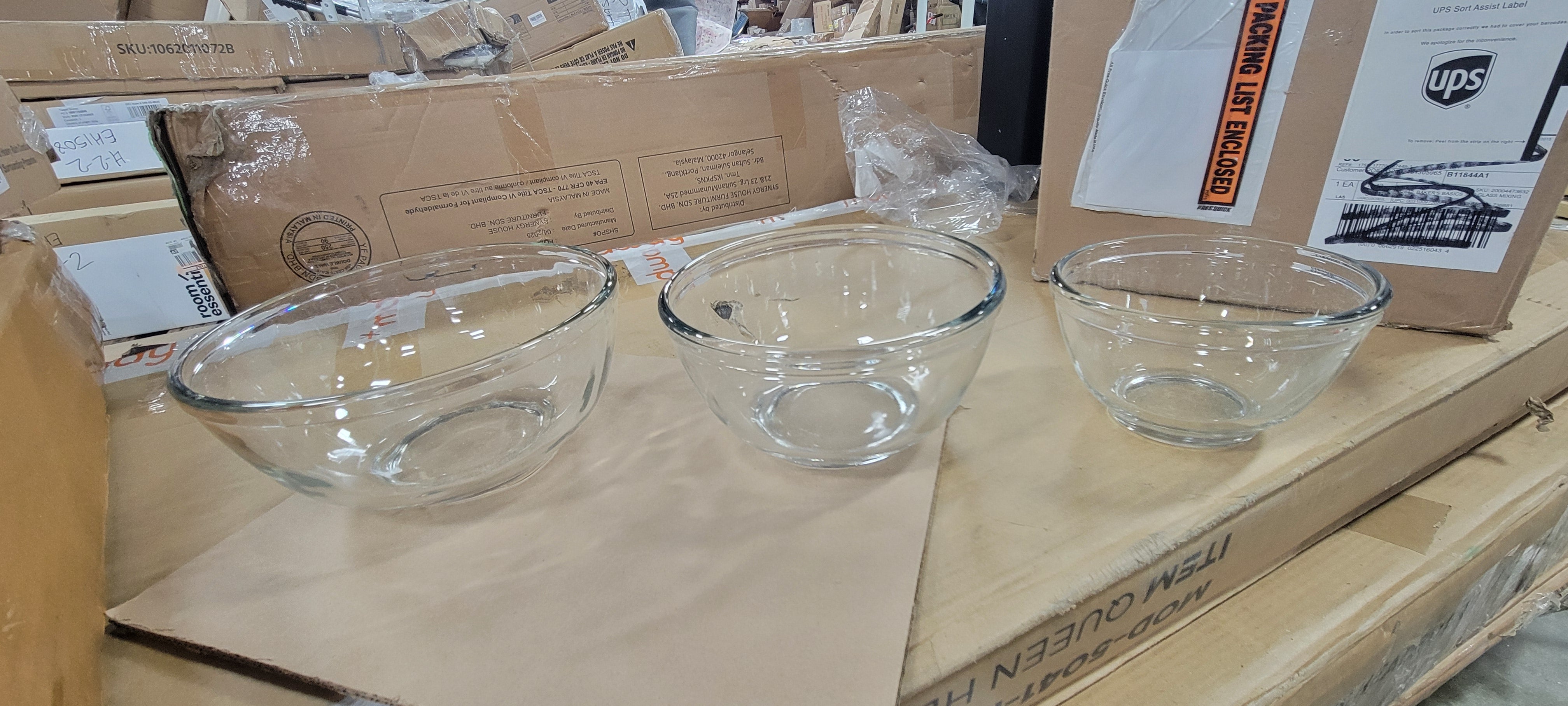Baker's Basics 3 Piece Glass Mixing Bowl Set, Multi Size