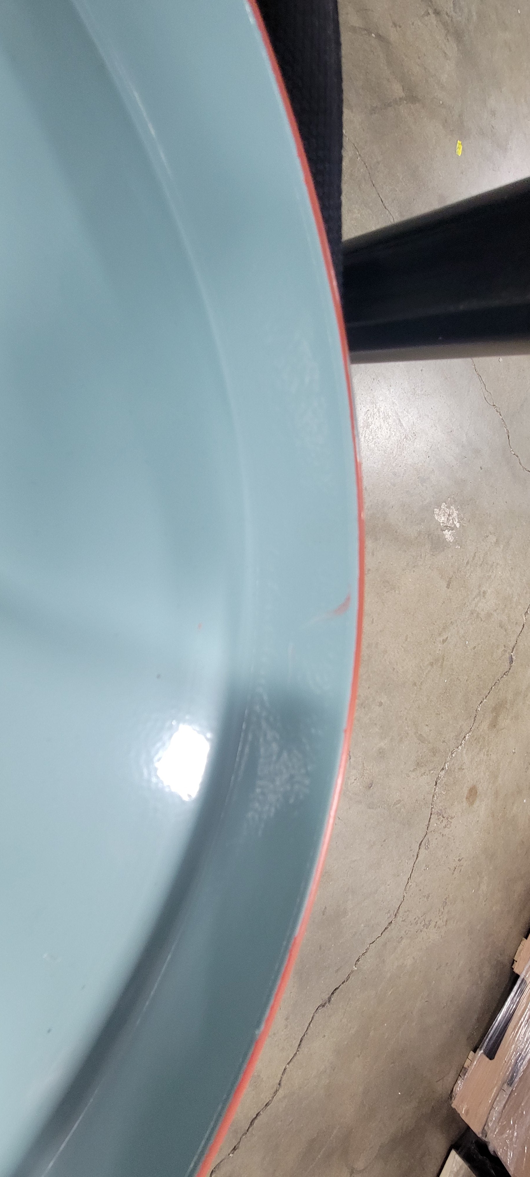 Powder-Coated Metal Oval Serving Tray Blue/Orange