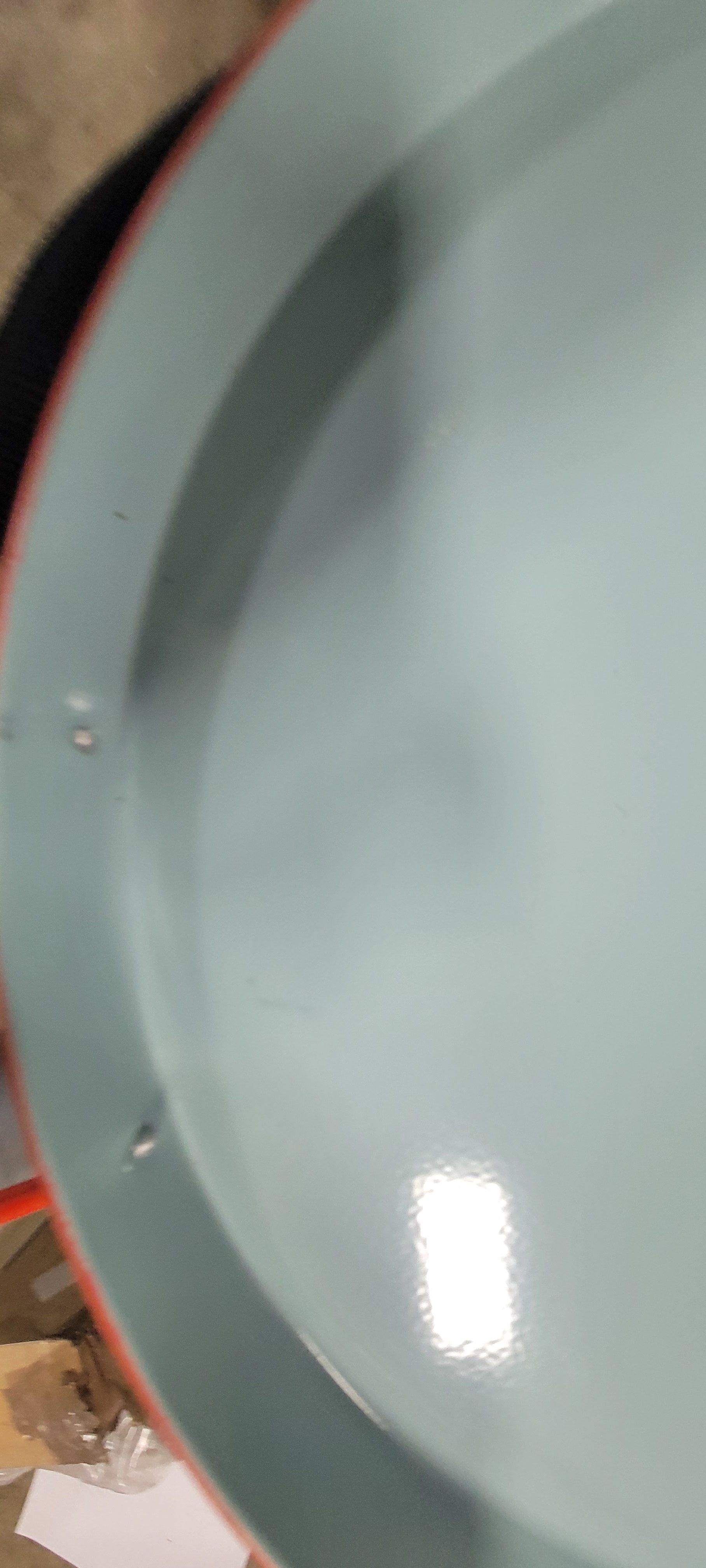 Powder-Coated Metal Oval Serving Tray Blue/Orange