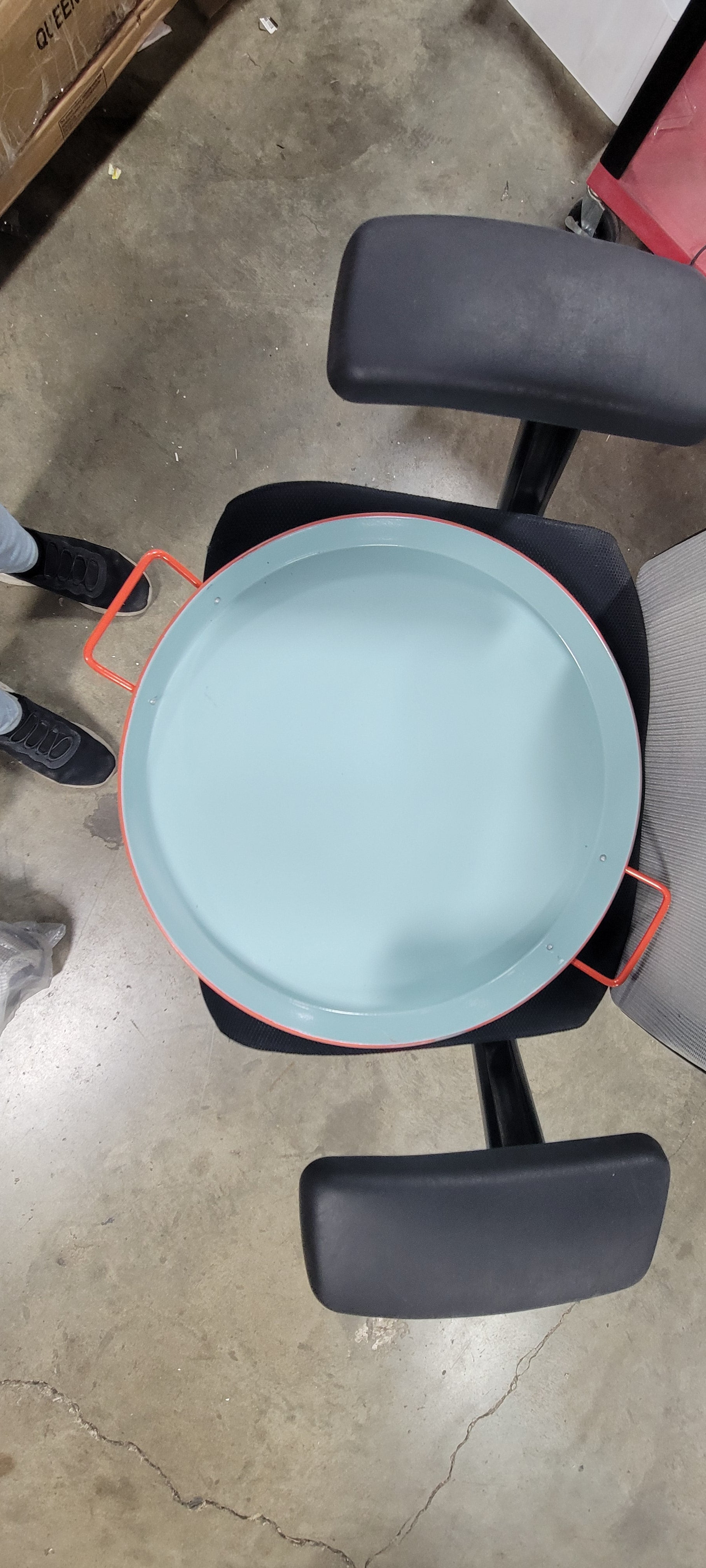 Powder-Coated Metal Oval Serving Tray Blue/Orange