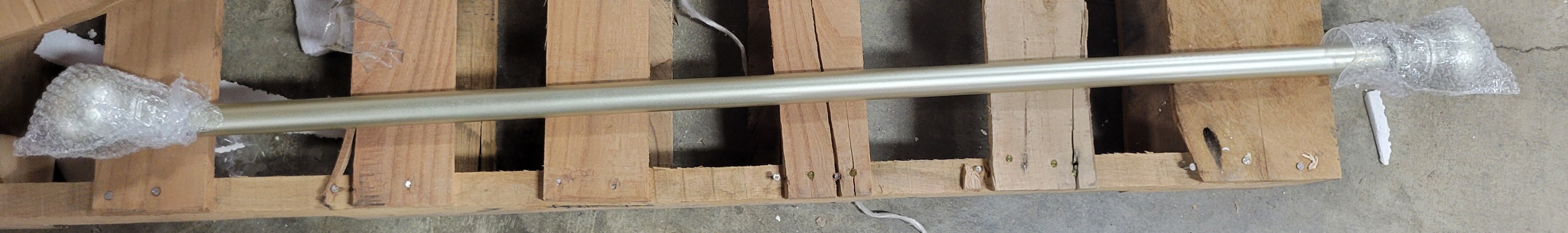 Sphere Single Curtain Rod Kit in Matte Silver with Finial