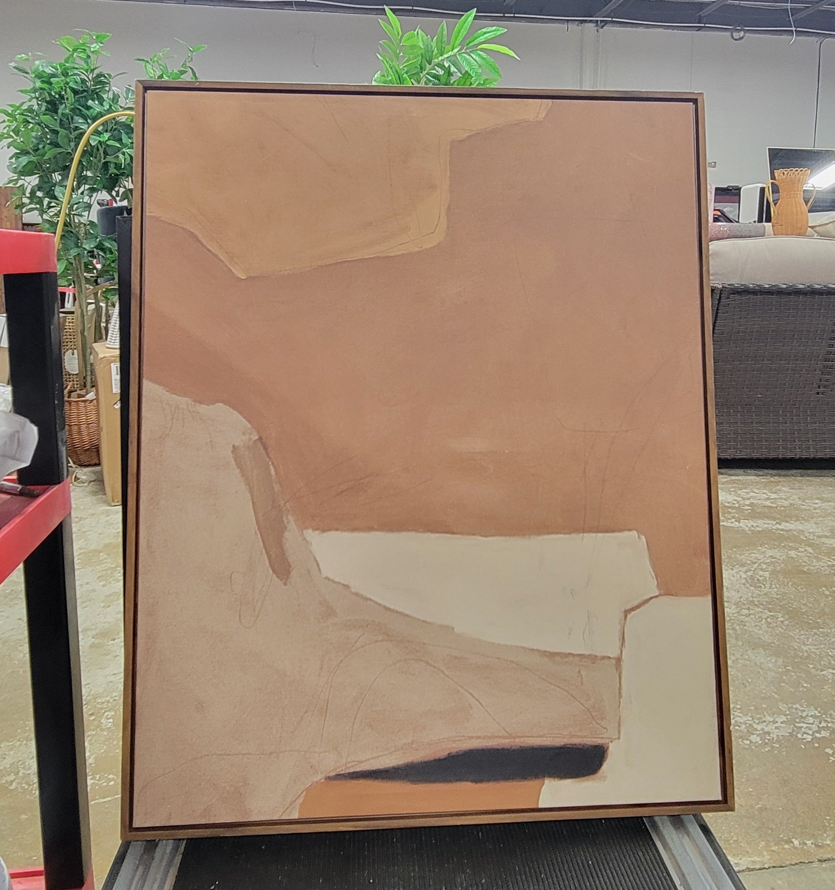 1-Piece Earth Abstract Framed Canvases Brown