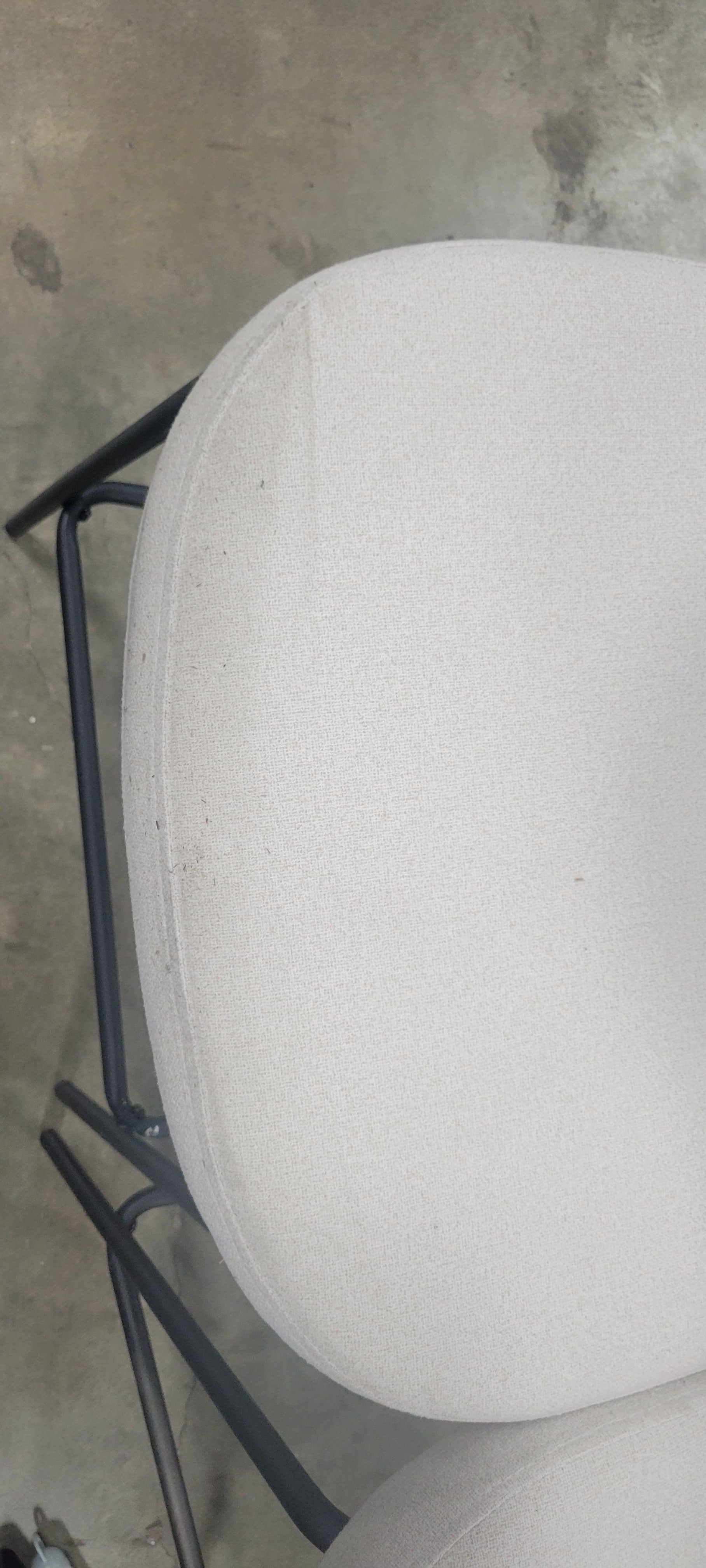 Upholstered with Metal Base Counter Height Barstool Cream Boucle - Set of 2